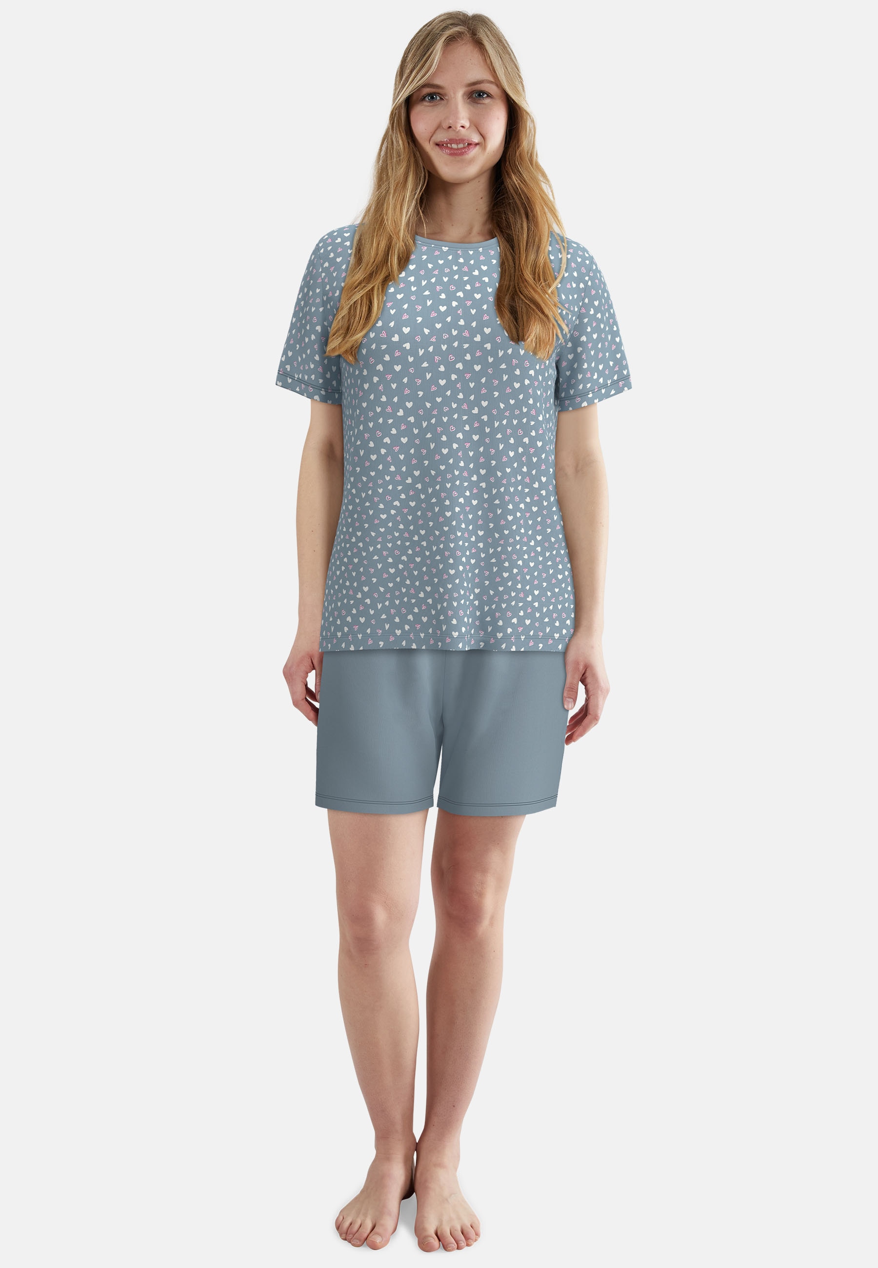 TOM TAILOR Shorty mit Motiv, Rundhalsausschnitt, kurz, Baumwollmix günstig online kaufen