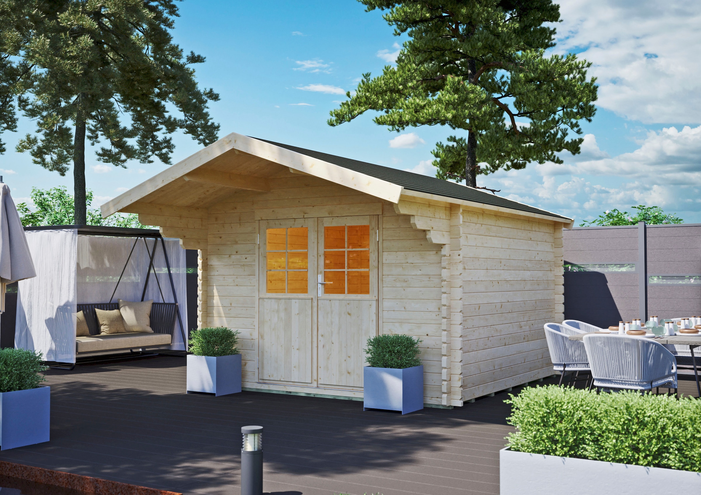 Kiehn-Holz Gartenhaus »Hainberg«, aus naturbelassenem Fichtenholz