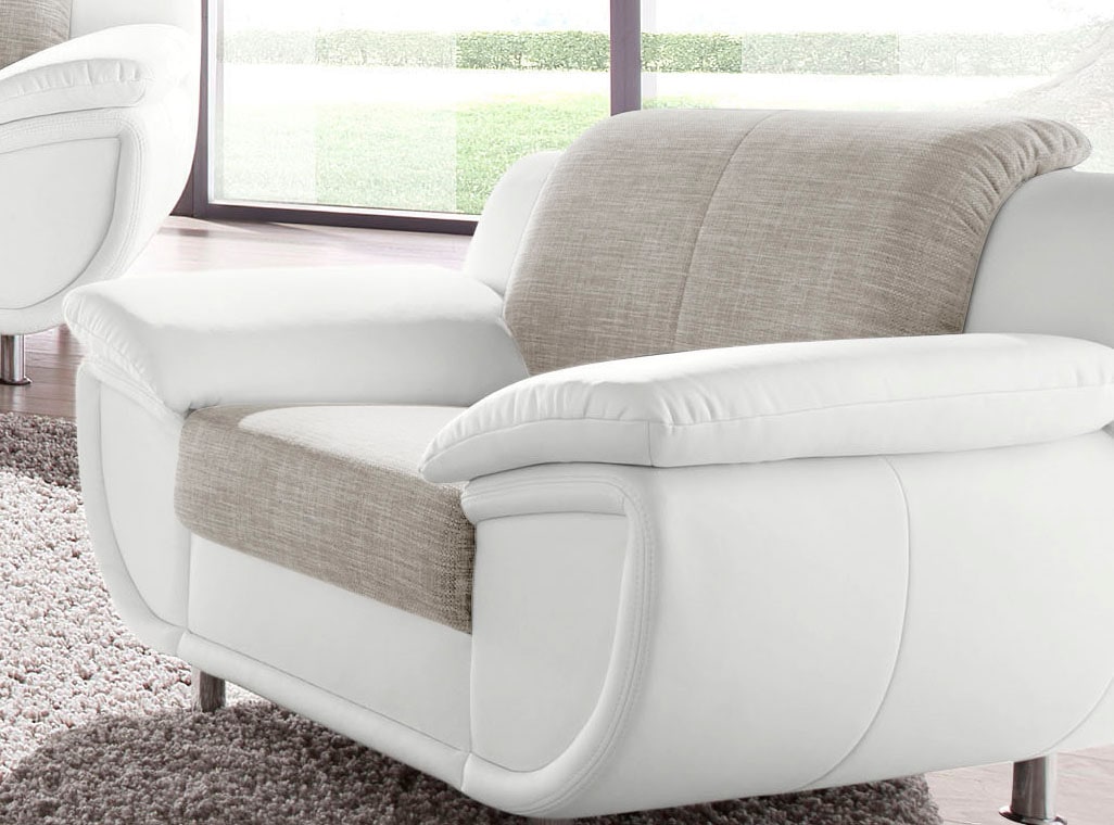 TRENDMANUFAKTUR Sessel "Rondo 3, Loungesessel, Breite 121cm" wahlweise mit komfortablem Federkern, mit extra breiten Armlehnen