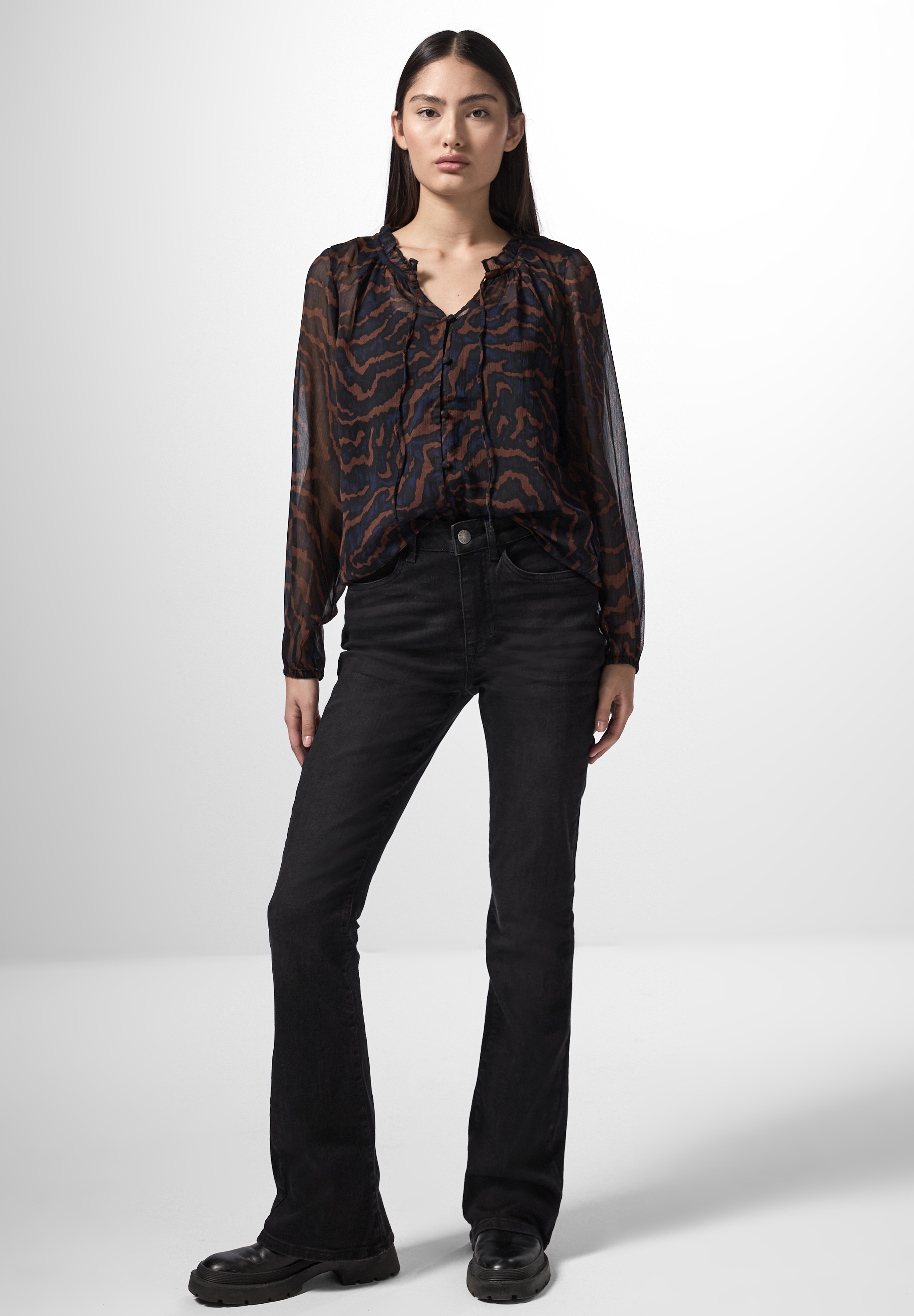 STREET ONE STUDIO Chiffonbluse, im angesagten Streifen-Design