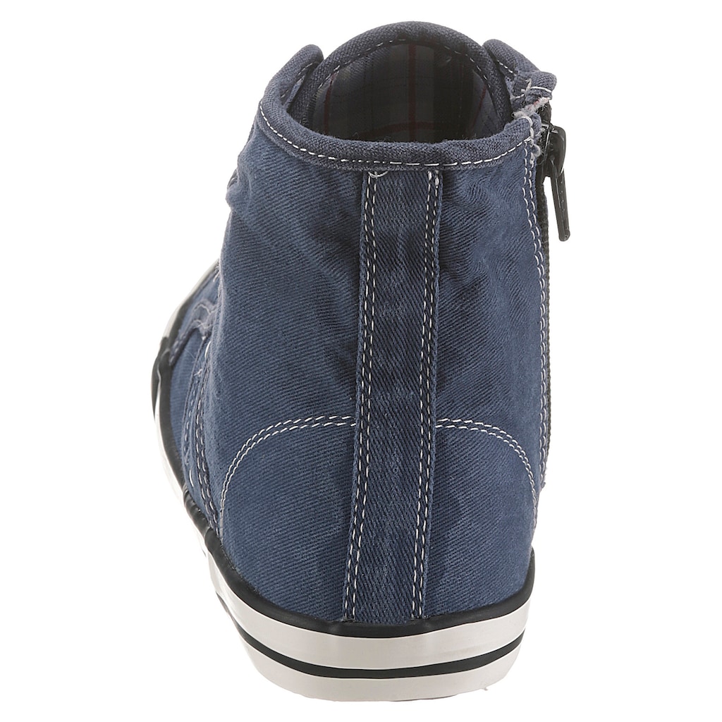 Schuhe Stiefeletten Mustang Shoes Sneaker, mit Label in der Laufsohle jeansblau