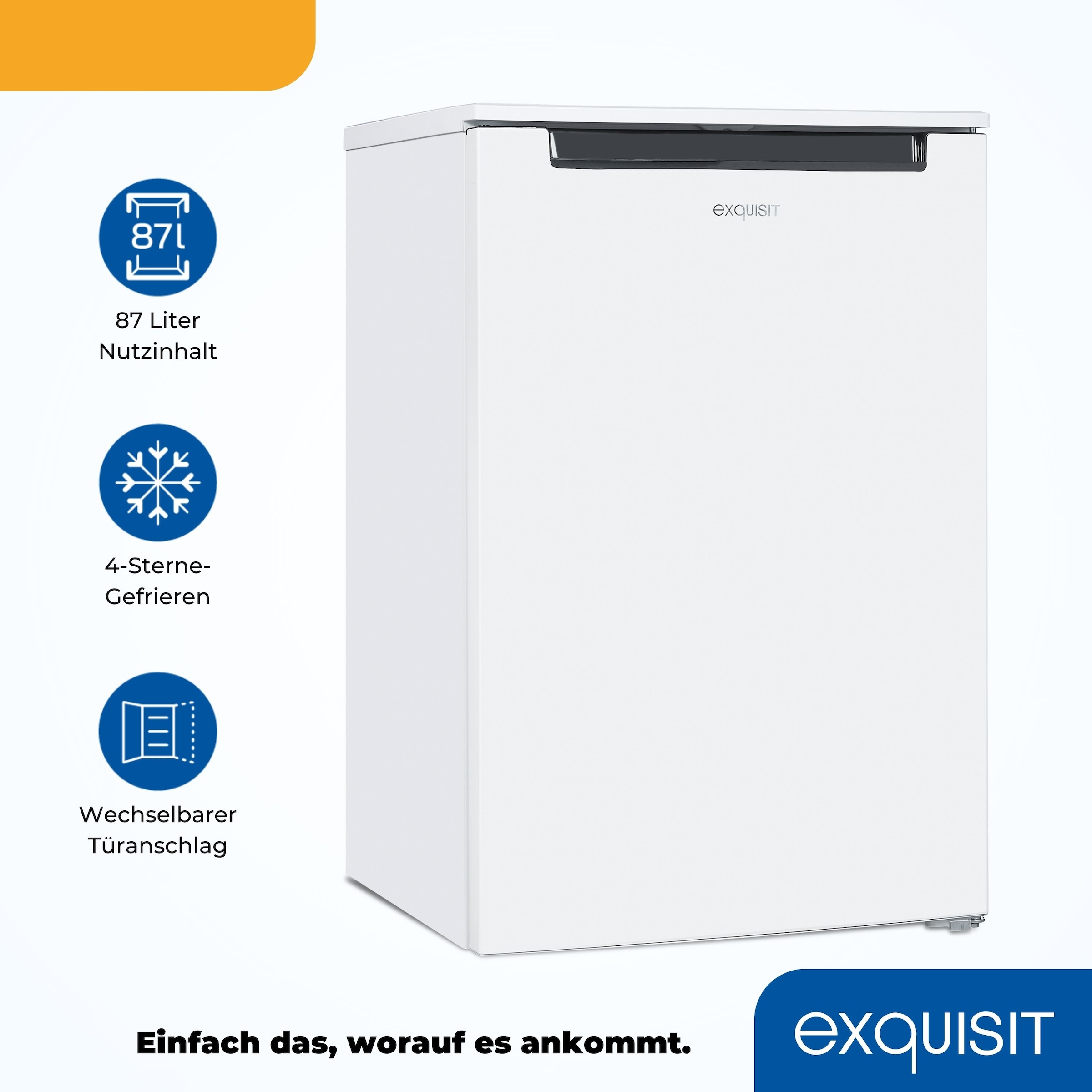 exquisit Gefrierschrank »GS81-040C weiss«, 85,5 cm hoch, 54,5 cm breit, energiesparend in Energieefizienz C, 87 Liter Nutzinhalt, 4 Sterne