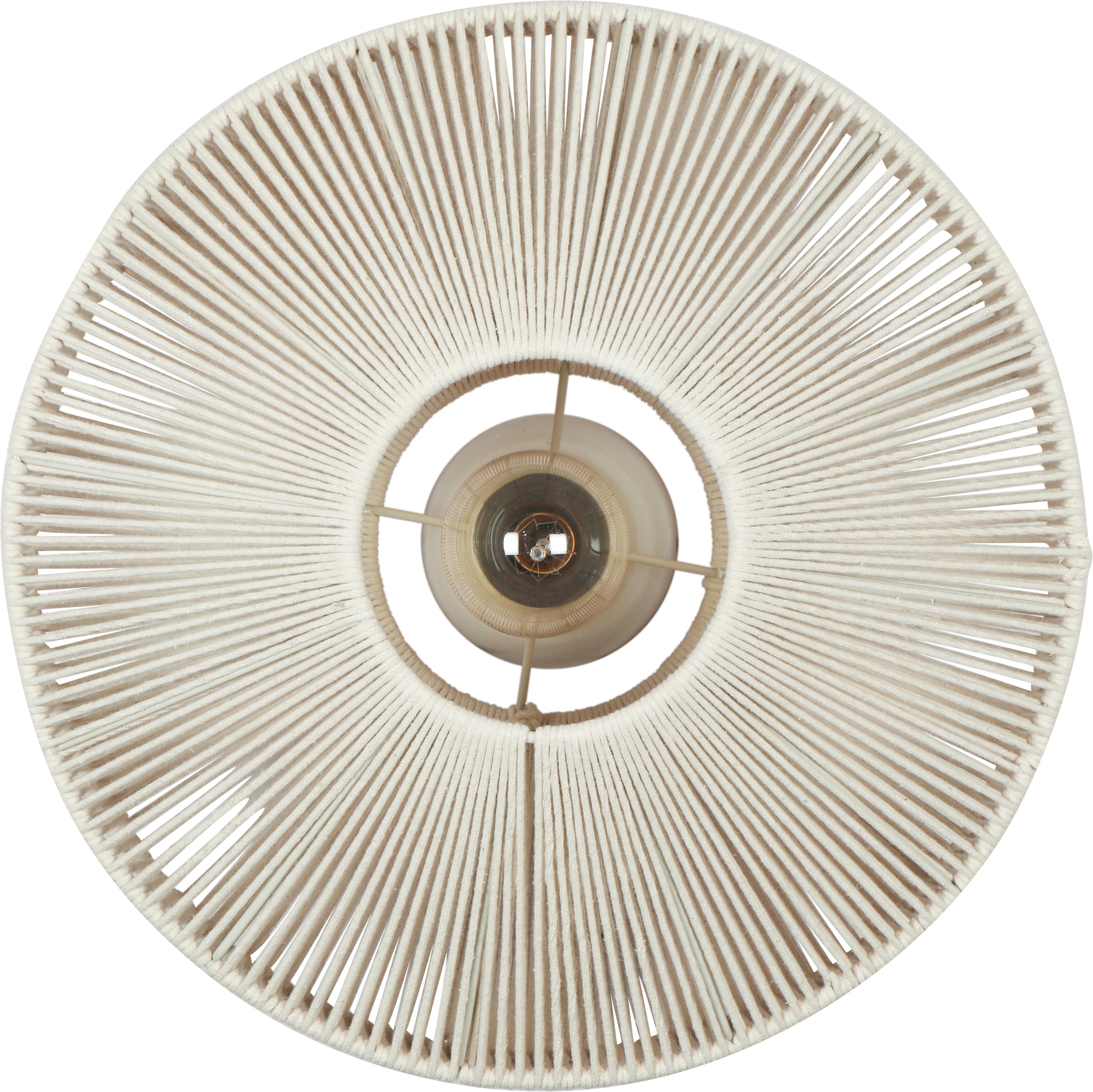 TRIO Leuchten Deckenleuchte »SVEA, Deckenlampe beige aus Baumwolle im Boho-Look Ø 46cm Höhe 31 cm« E27 1 Stk. warmweiß - kaltweiß Deckenleuchte Schlafzimmer / Wohnzimmer exkl 1x E27 max 10W