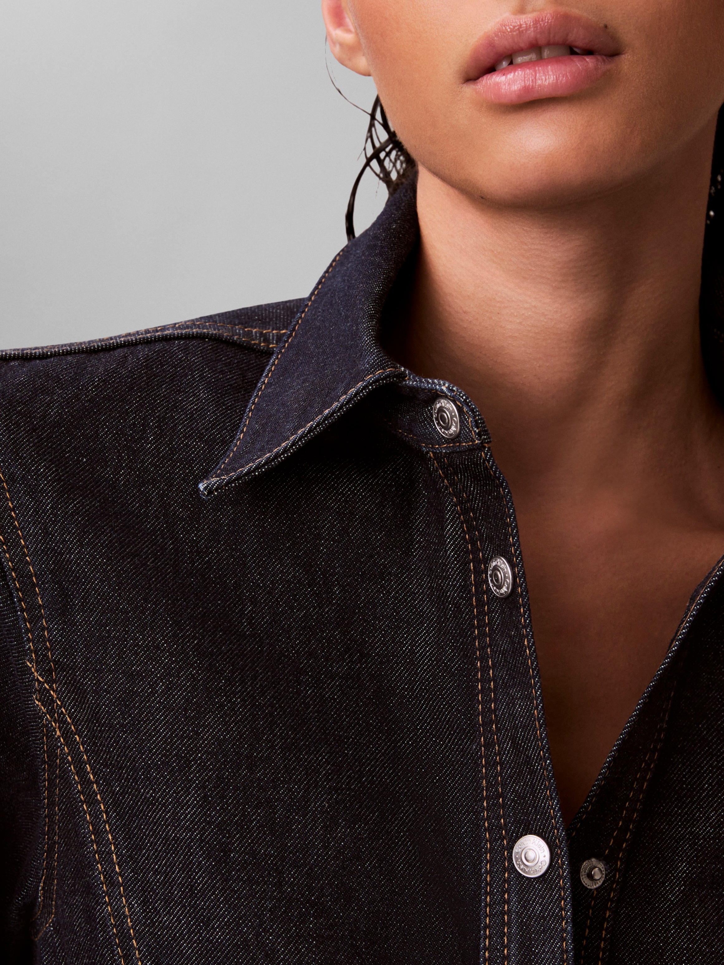 Jeanskleid CALVIN KLEIN JEANS, Damen, Gr. XXL (46), N-Gr, classic ck rinse, Denim/Jeans, Obermaterial: 98% Baumwolle, 2% Elasthan, unifarben, regular fit ca. Mitte Oberschenkel, Rundhals, eingesetzt angesetztes Bündchen, Kleider, Regular fit mit Rundhalsa 3