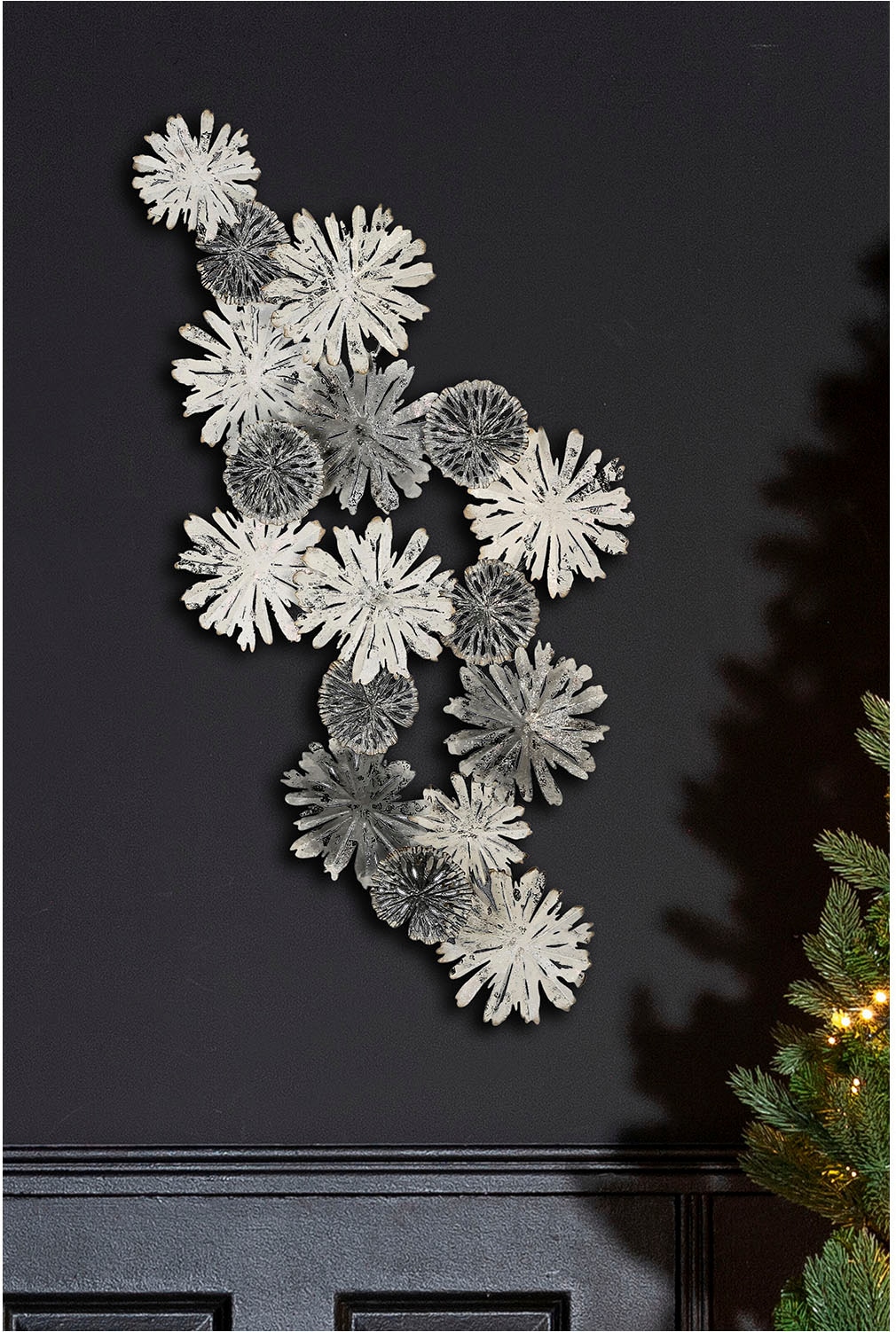 Casablanca by Gilde Wanddekoobjekt "Wandrelief Blanc grau; silberfarben; we günstig online kaufen