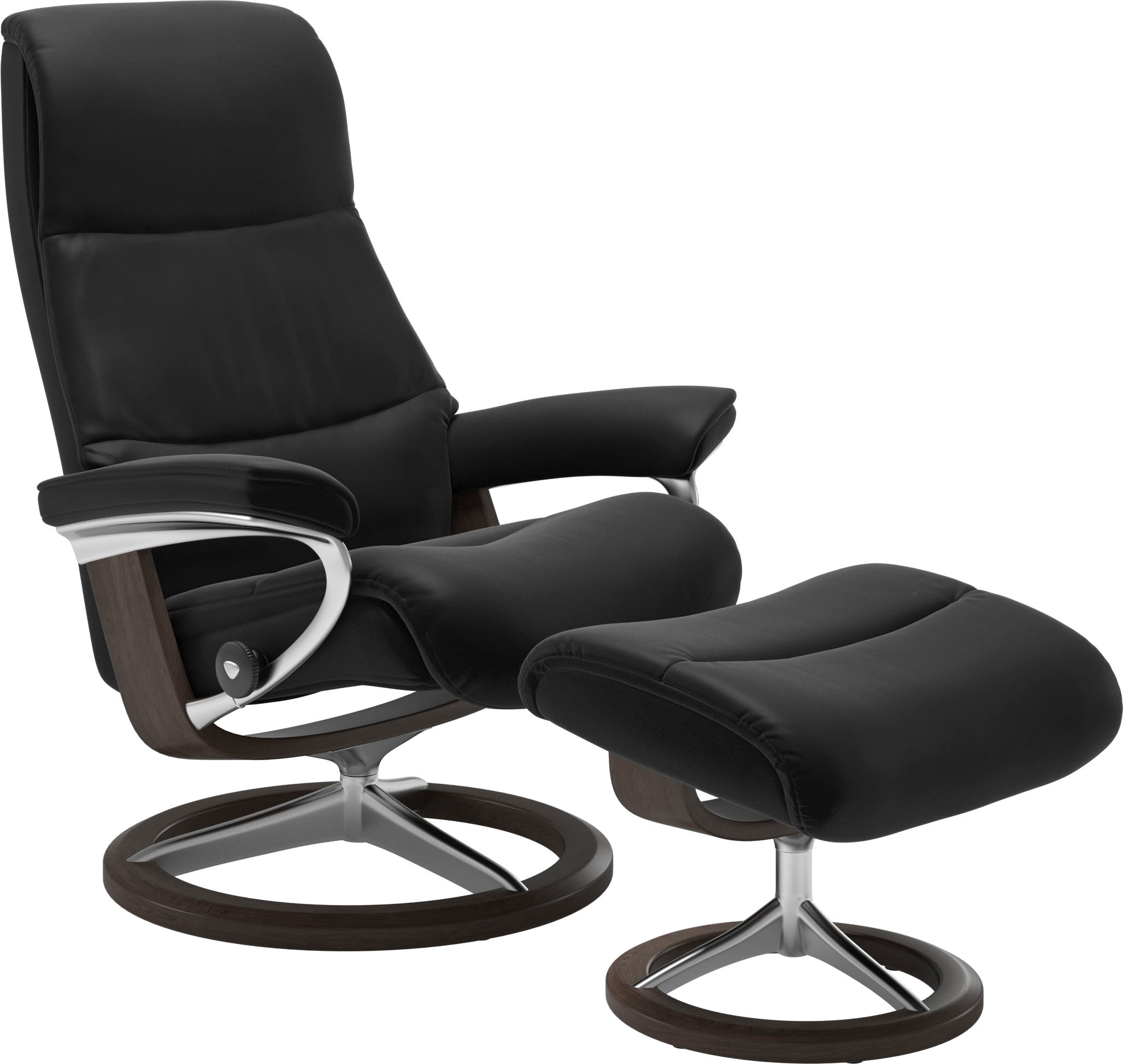 Relaxsessel STRESSLESS "View", schwarz (schwarz paloma), B:78cm H:108cm T:78cm, Leder BATICK: BATICK ist ein leicht korrigiertes, durchgefärbtes und genarbtes Möbelleder, bei dem die meisten Unebenheiten und Spuren in der Regel entfernt wurden.;Leder PALO 4