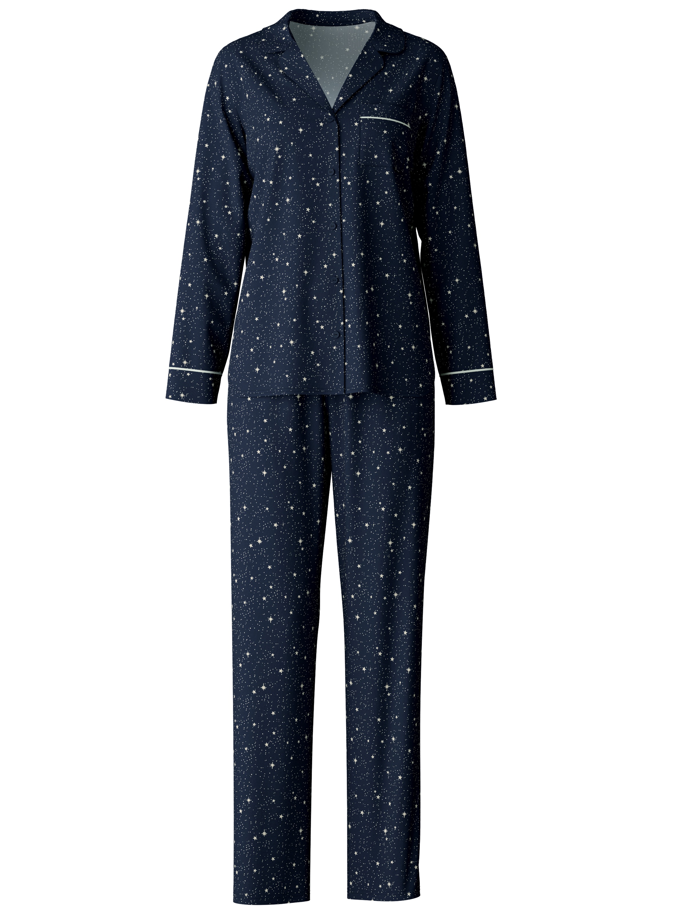 CALIDA Pyjama "Sweet Dreams", (2 tlg.), Reverskragen, Knopfleiste, Pure Cot günstig online kaufen