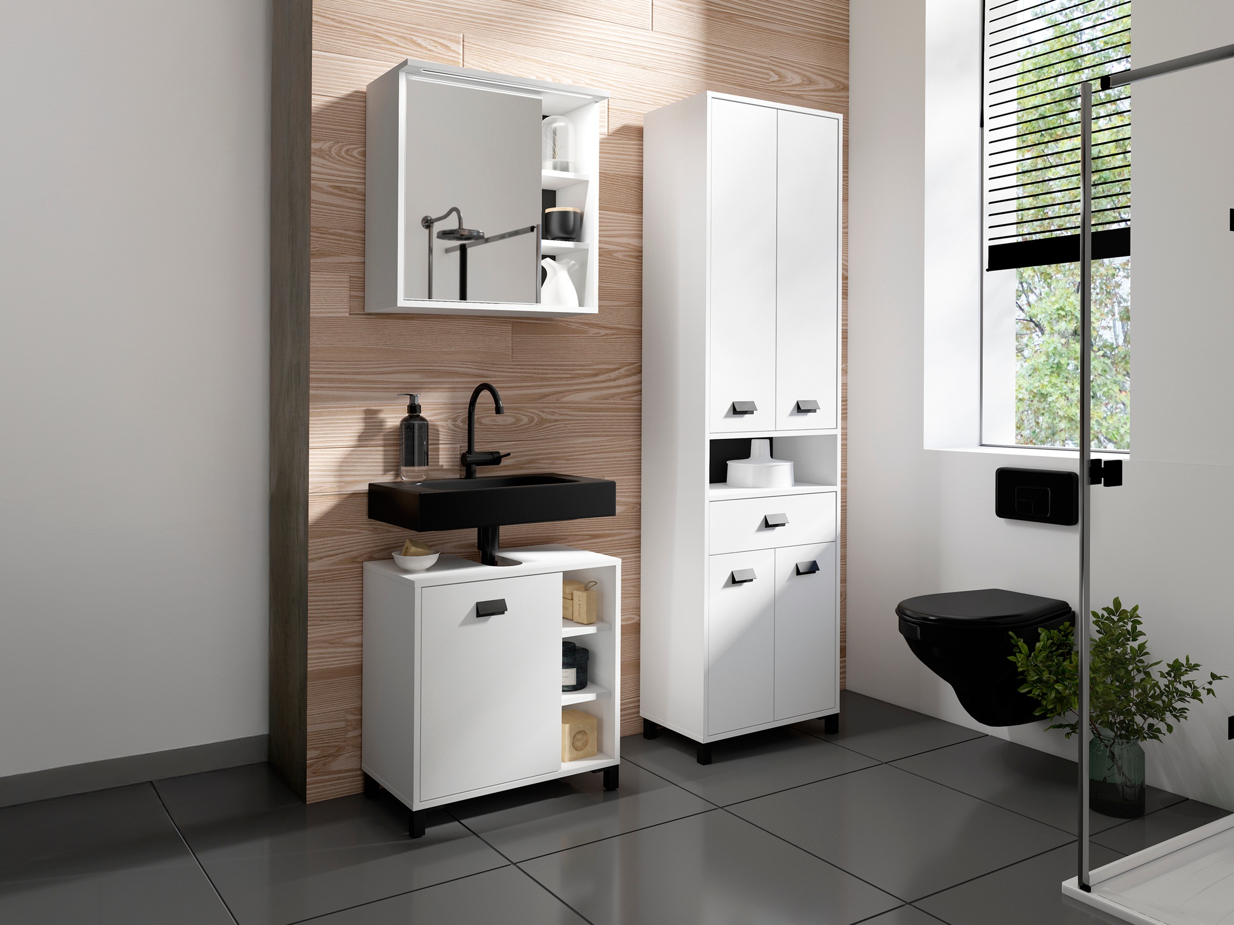 byLIVING Badmöbel-Set »Wellness« Komplett-Set, 3-tlg, 3 Stk. tlg.