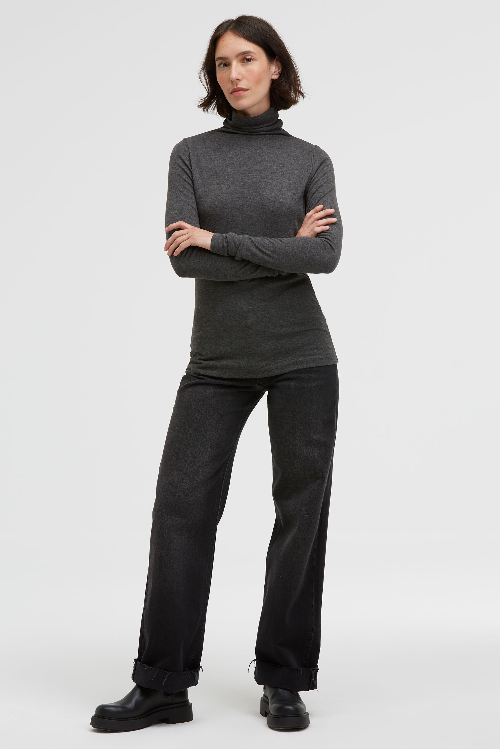 SENSES.THE LABEL Rundhalsshirt mit überlangen Ärmeln