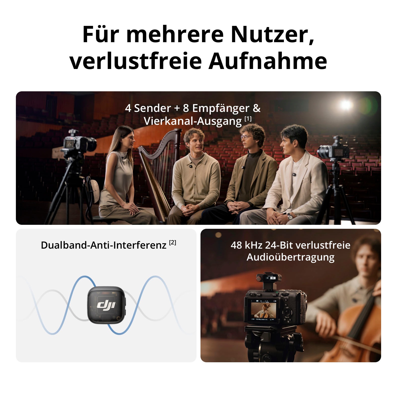 DJI Streaming-Mikrofon »MIC 3  (1 Sender + 1 Empfänger)«