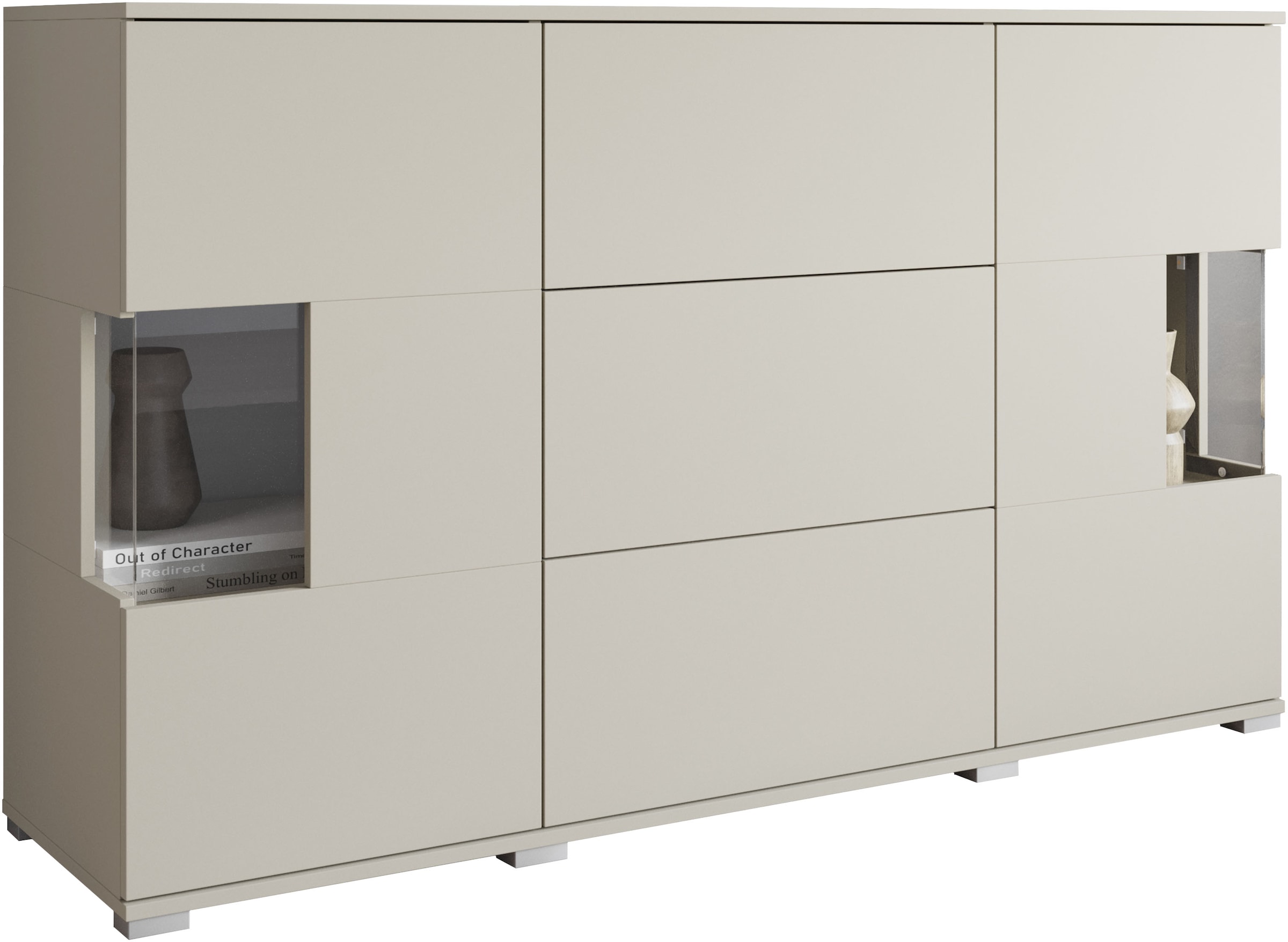 INOSIGN Sideboard »Kenia«, (1 St.), Sideboard mit 3 Schubladen, 6 Fächern, Glastüren, Breite 150 cm