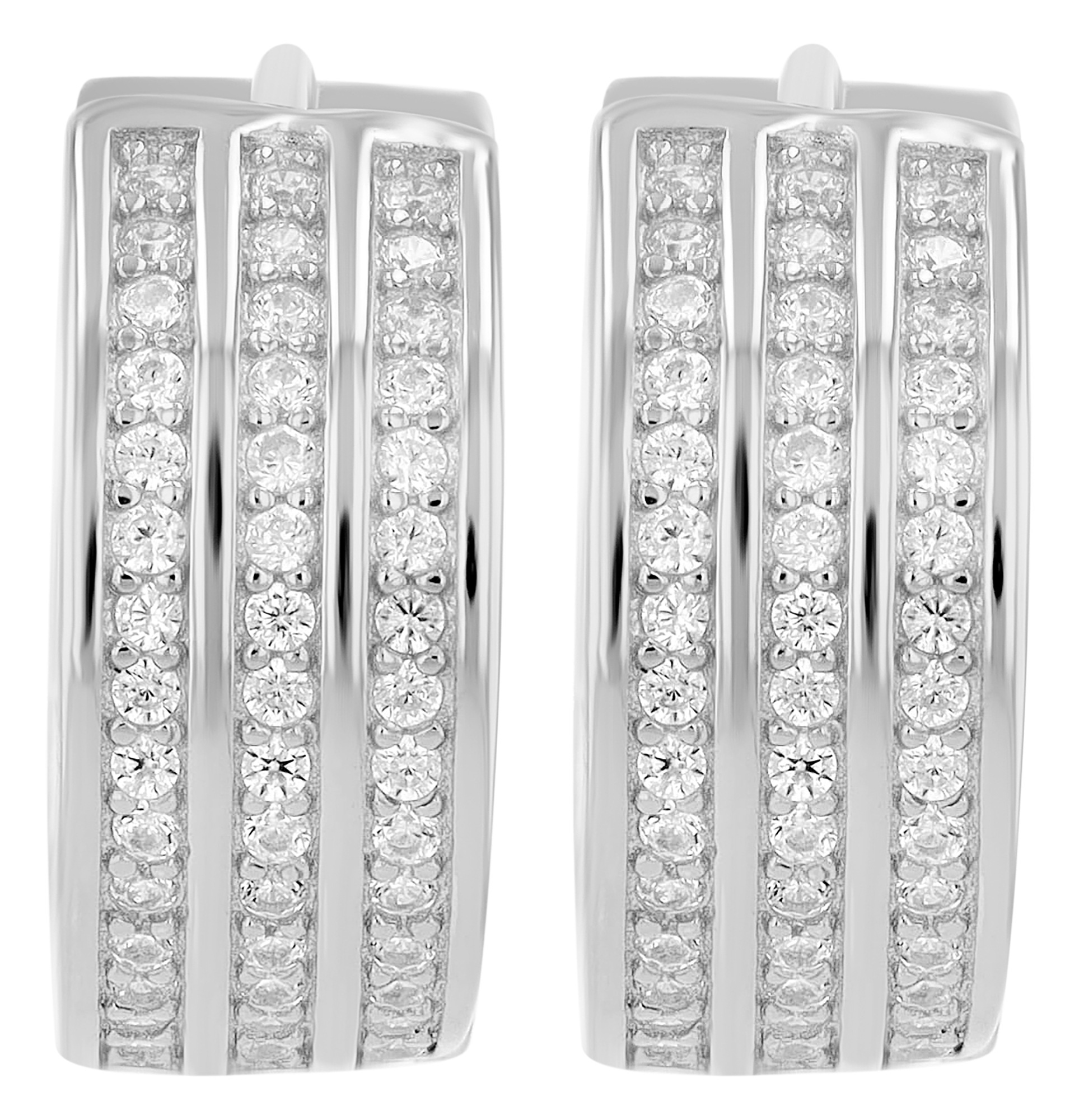 Adelia´s Paar Creolen "Damen Ohrringe – Creole aus 925 Silber mit Zirkonia" günstig online kaufen