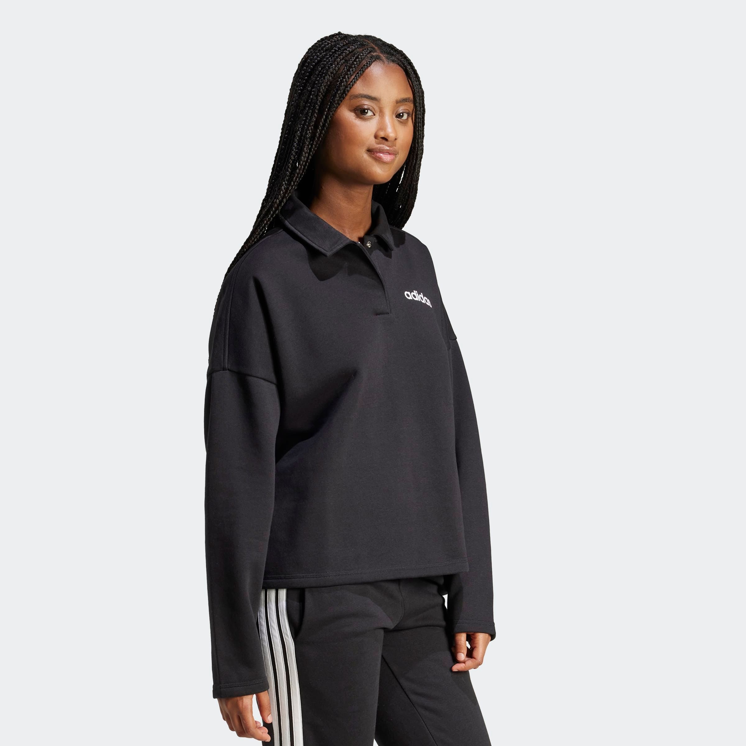 adidas Sportswear Sweatshirt "W LIN FL POLO", mit Knopfleiste, aus Baumwoll günstig online kaufen