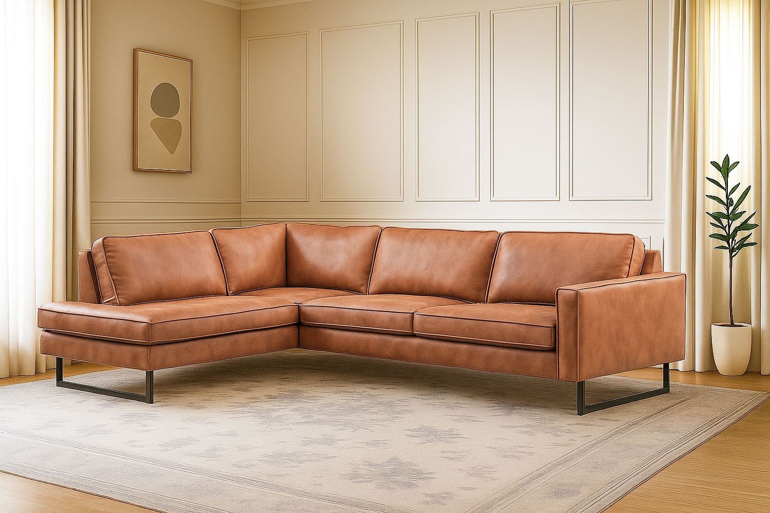 Places of Style Ecksofa "Pinto, 290 cm, Cord, Chenille, Lederoptik, Ottoman günstig online kaufen