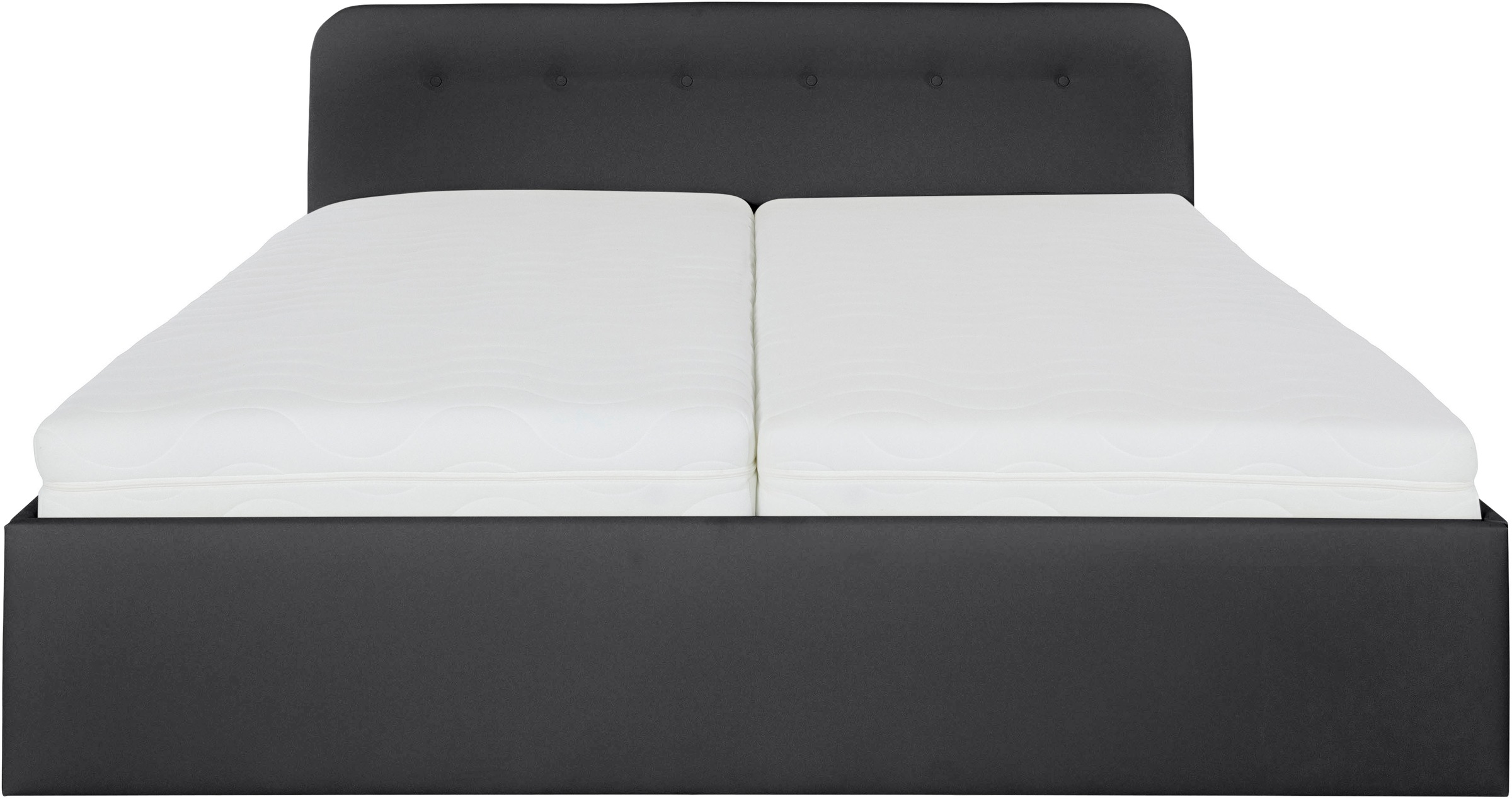 Polsterbett "Rostock", schwarz, L:210cm, Bezug 100% Polyurethan, Polsterung: Polsterwatte, Material Gestell: gepolsterter Holzwerkstoff, WESTFALIA SCHLAFKOMFORT, Betten, Polsterbett, auch mit Stauraum und Kopfteilverstellung erhältlich 3