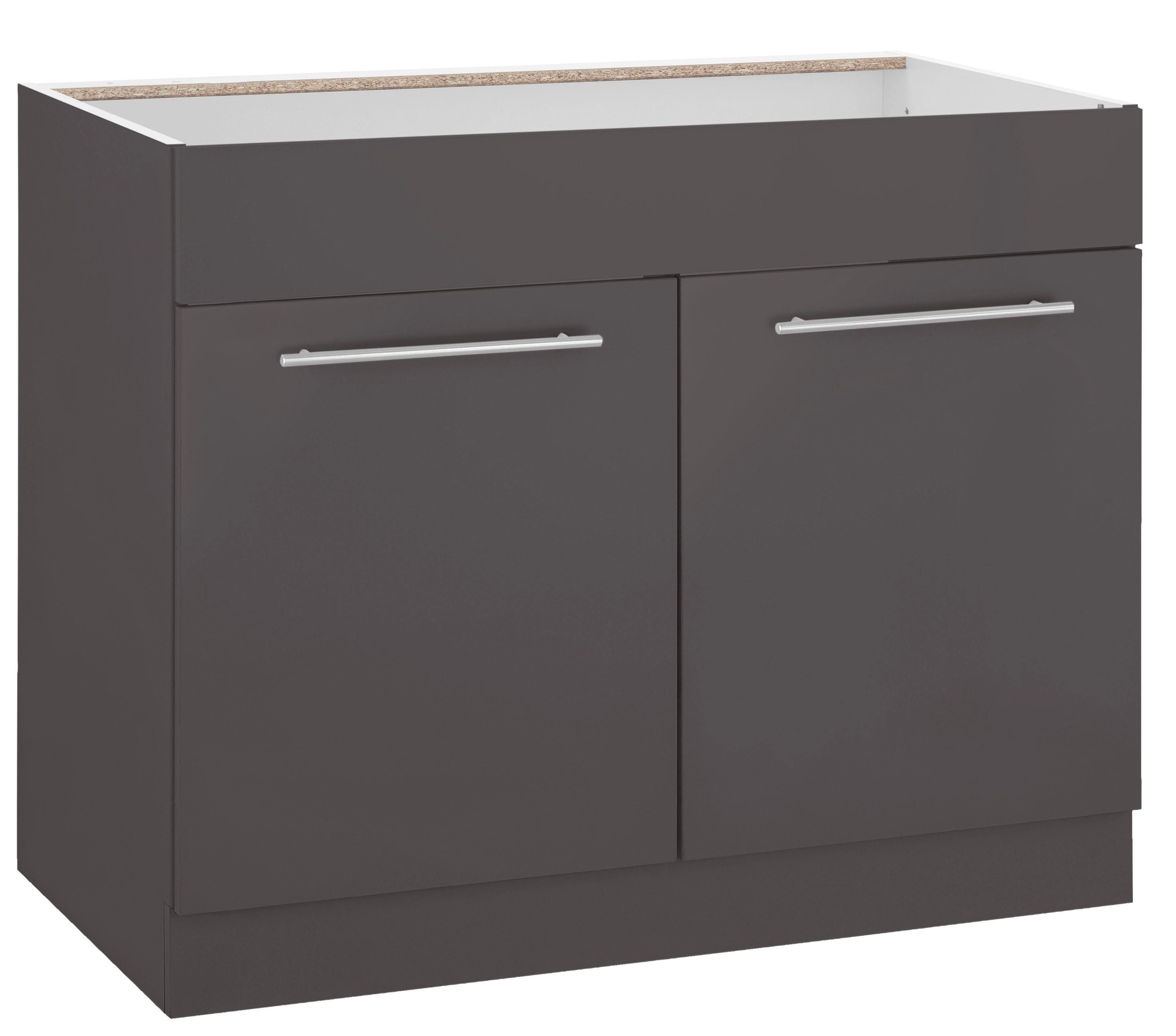 wiho Küchen Spülenschrank "Flexi2, Breite: 100 cm, Soft-Close bei der Tür" oben feste Blende