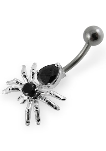 Bauchnabelpiercing »Schmuck Geschenk Piercing Silber Körperschmuck BLACK SPIDER Spinne«