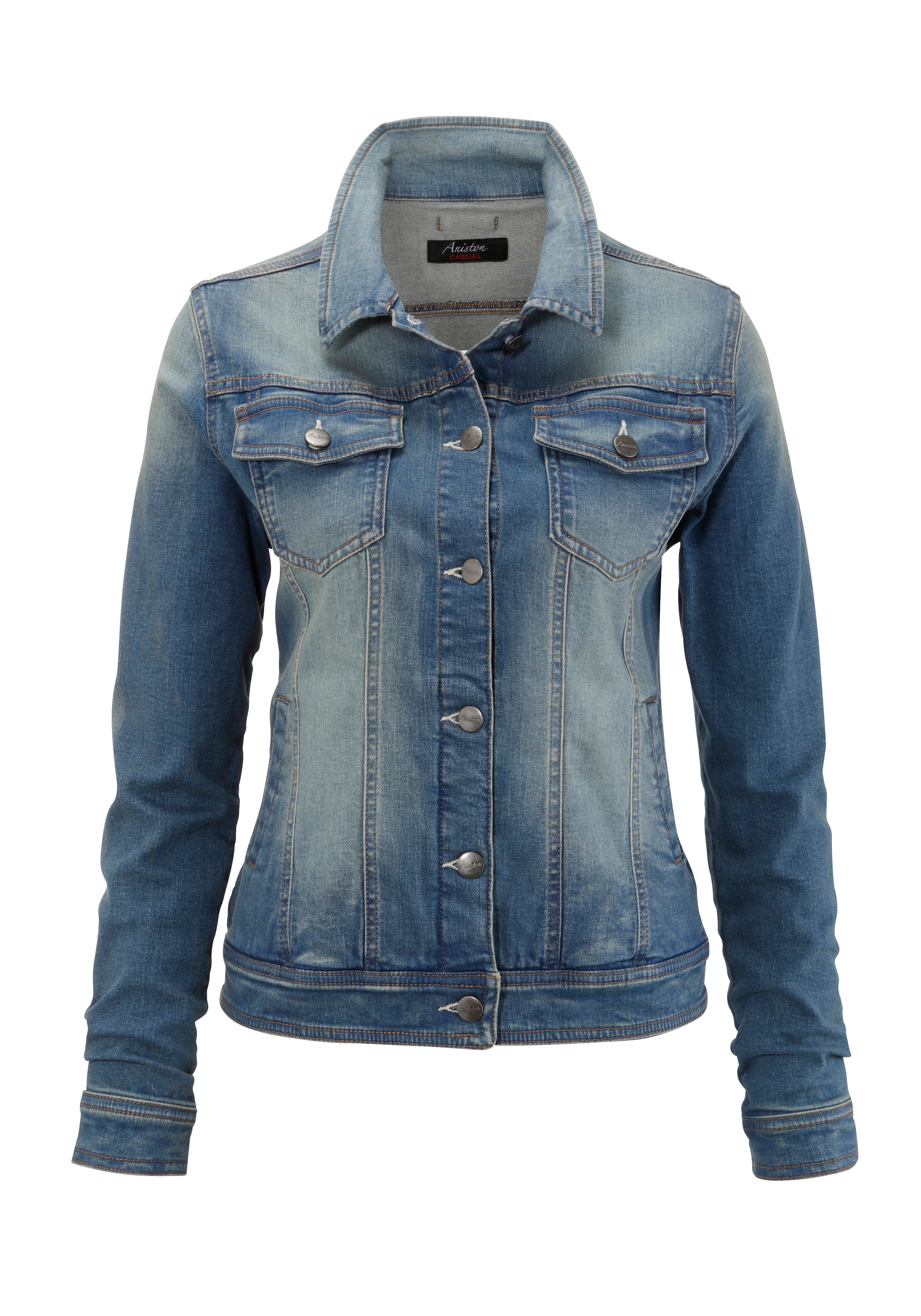 Aniston CASUAL Jeansjacke, BAUR in | kaufen für Used-Waschung