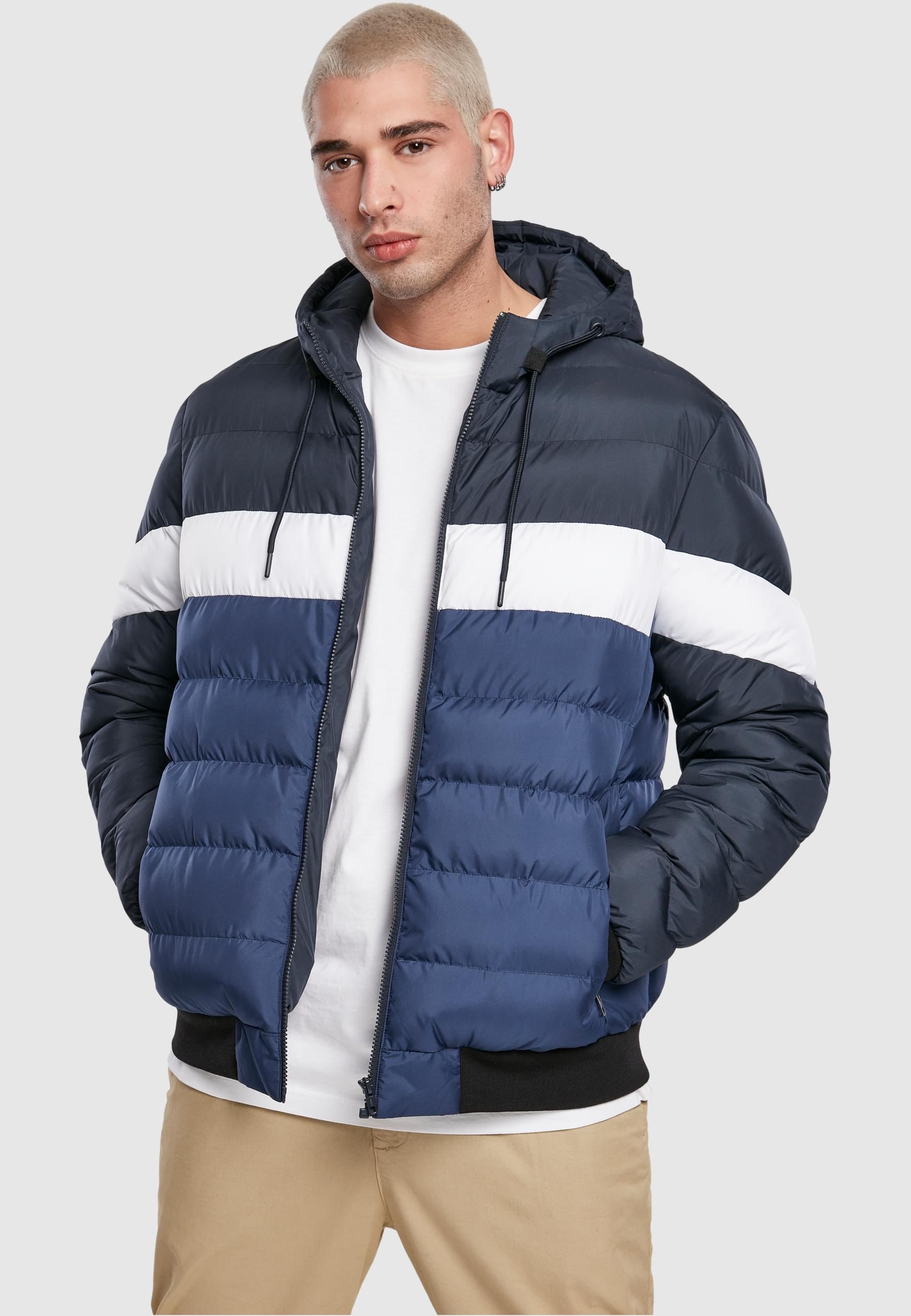 URBAN CLASSICS Winterjacke »Urban Classics Herren Colorblock Bubble Jacket«, (1 St.), mit Kapuze