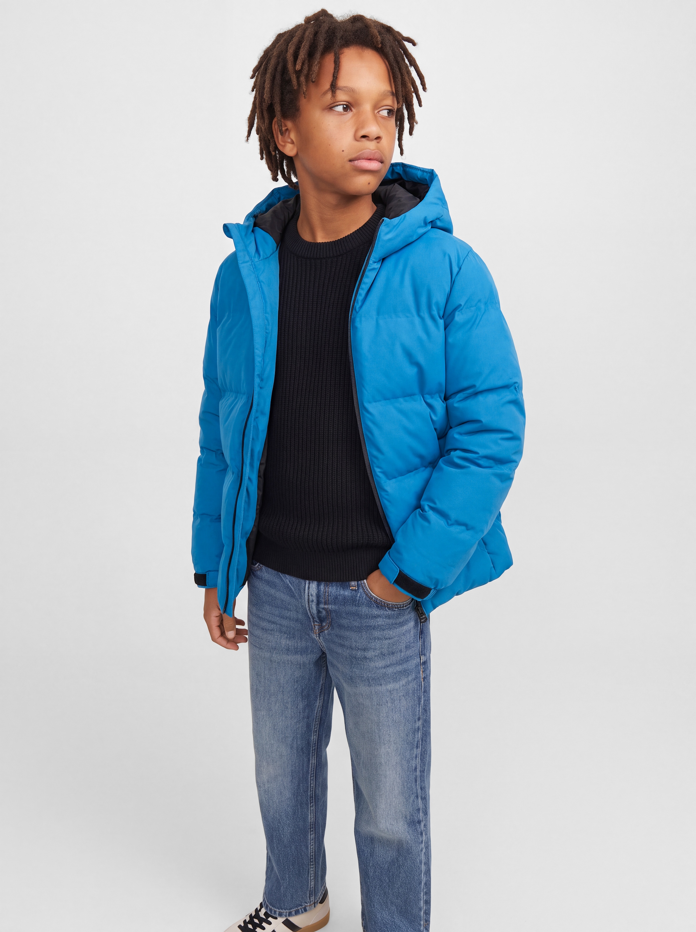 Jack & Jones Junior Steppjacke »JJSAGE PUFFER JACKET BF JNR« mit Kapuze Kunstfaser, regular fit