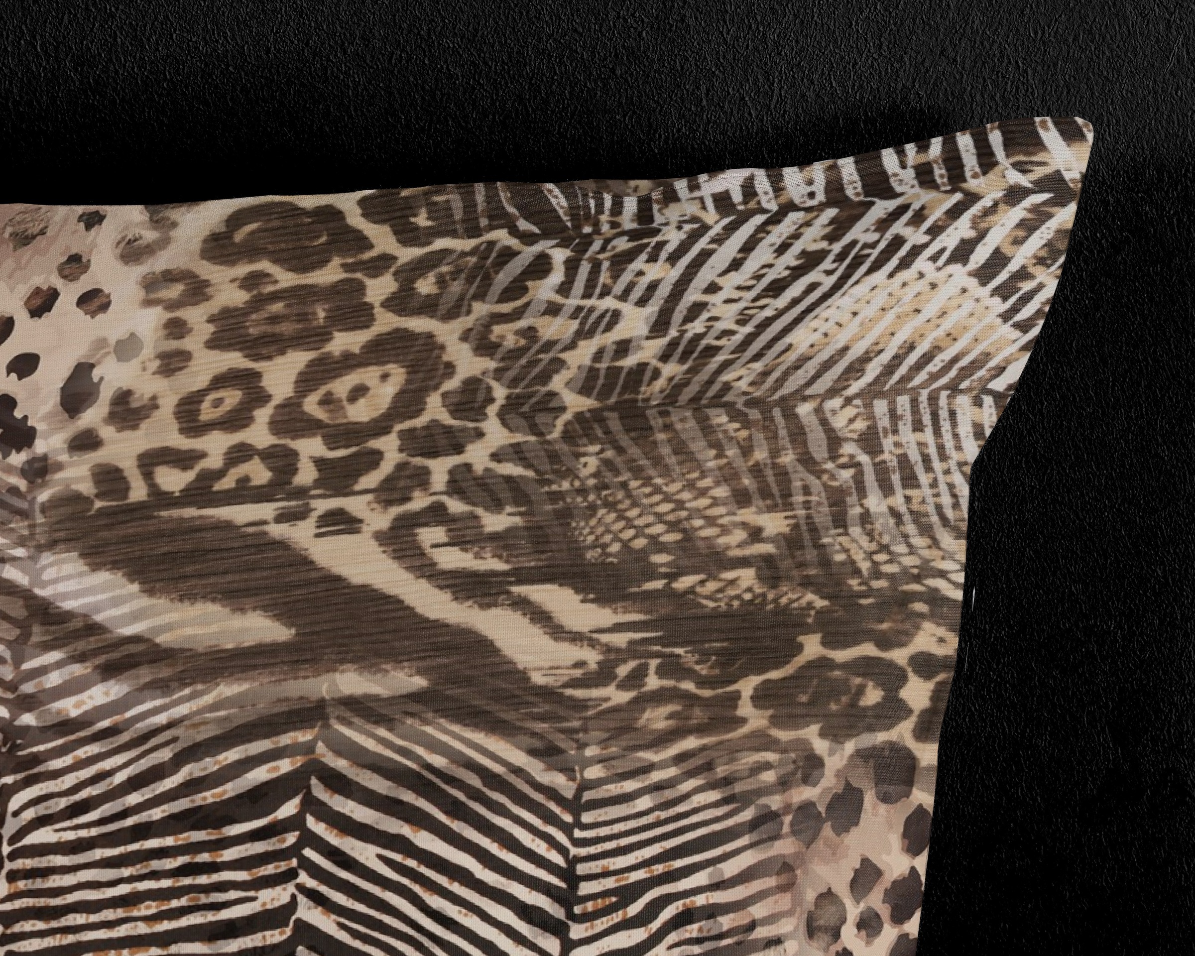 PURE luxury collection Wendebettwäsche »Skins«, Mikrofaser, 135x200, 2 Teilig, Pflegeleicht, Wendeoptik, Leopard Braun