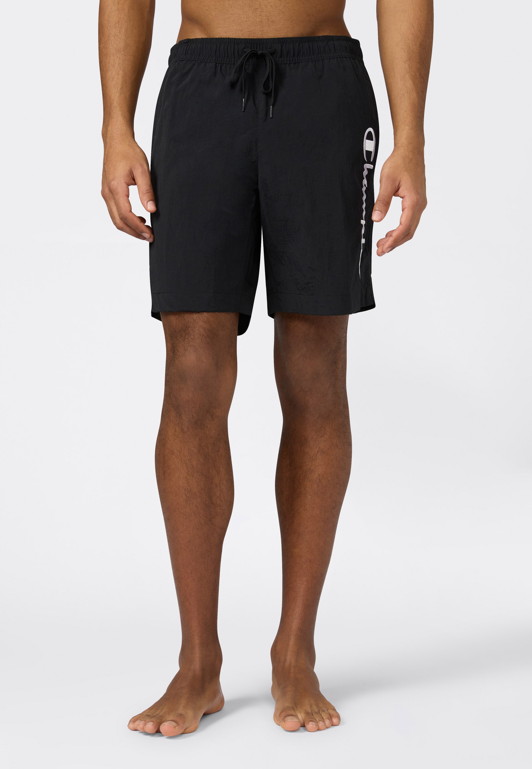 Champion Badeshorts "Beachshort Standard Fit" mit Logostickerei, unifarben, pflegeleicht, schnell trocknend