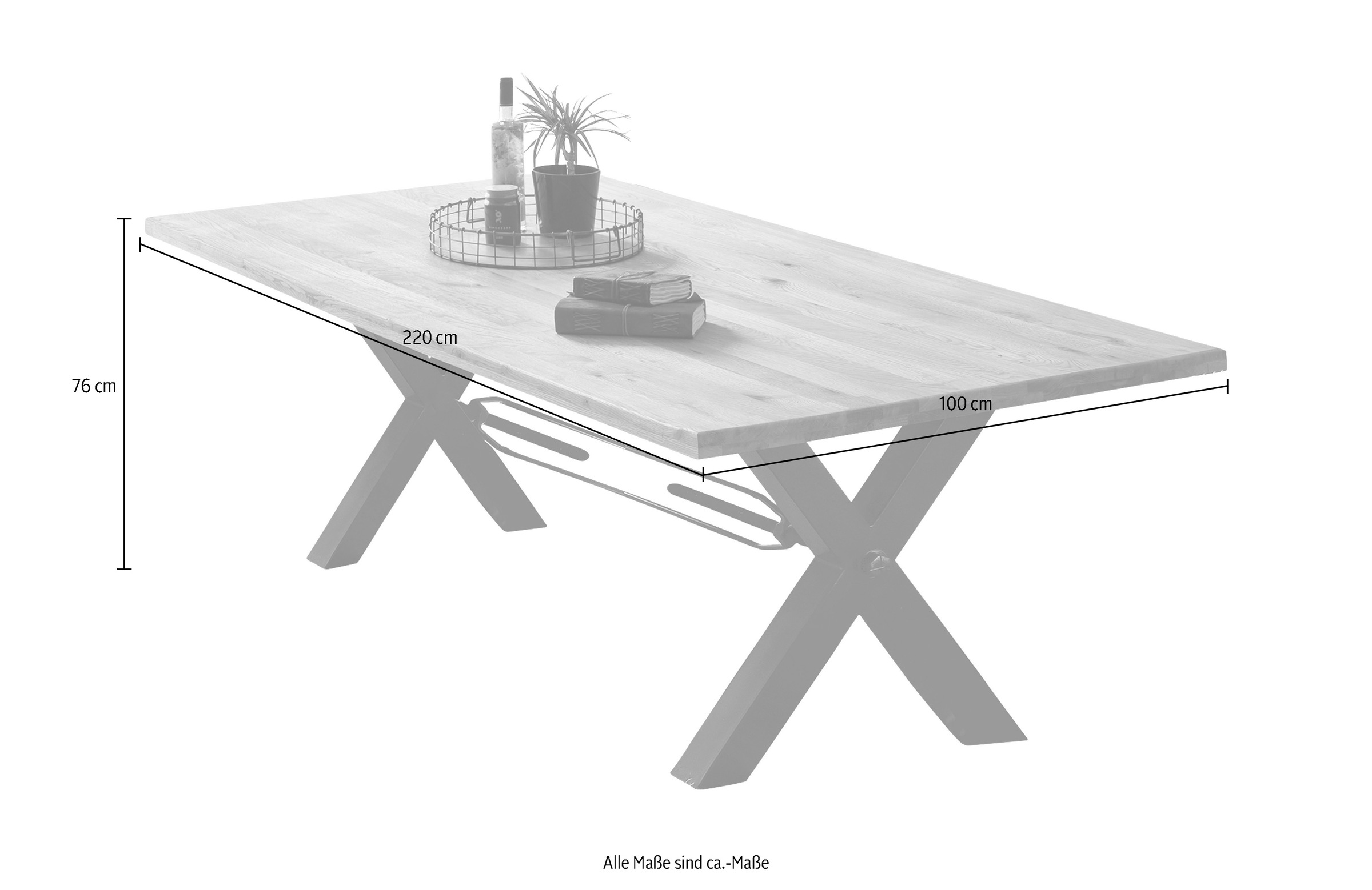 SIT Dining Table Brown 220x100cm 2