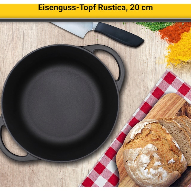 Krüger Fleischtopf »Rustica«, Eisenguss-Emaille, Ø 20 cm, Induktion kaufen  | BAUR