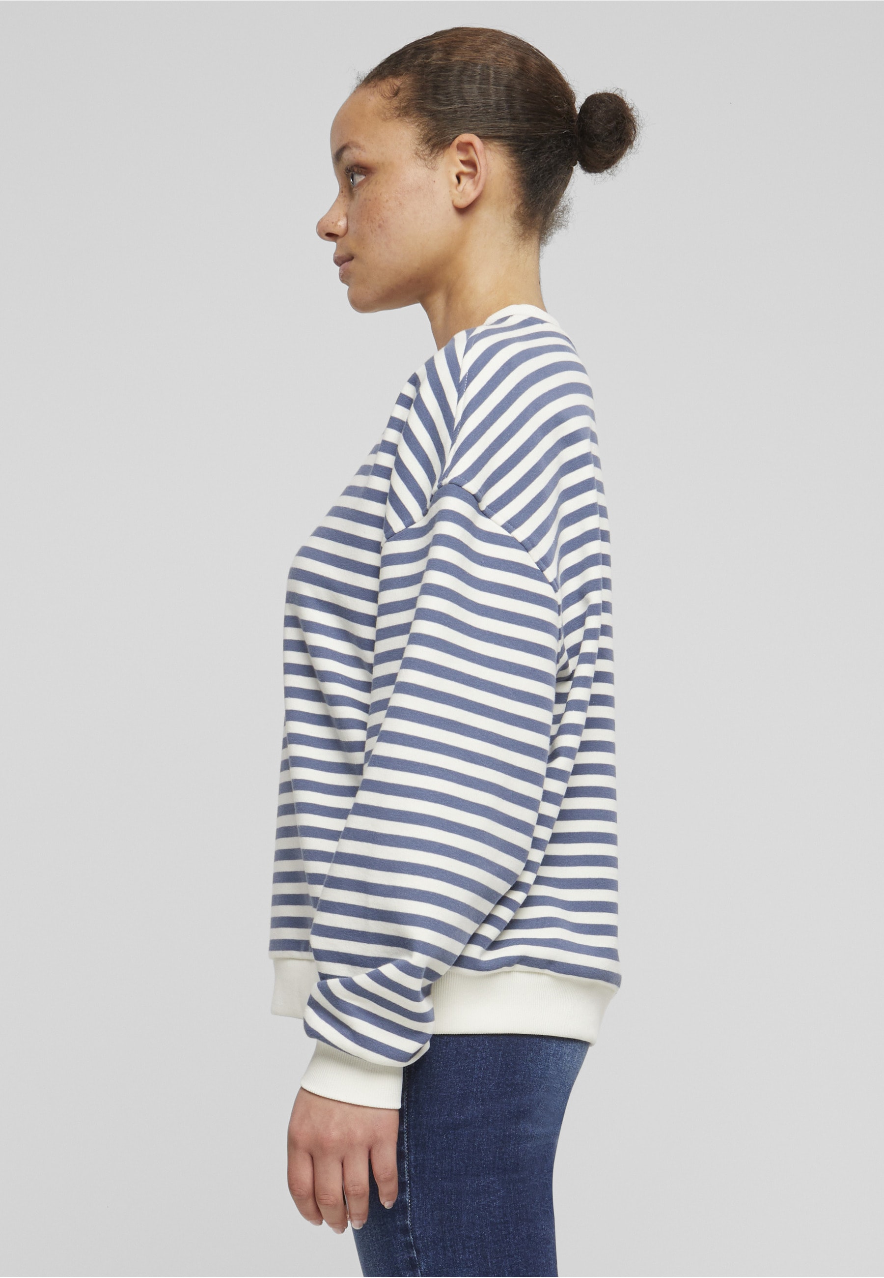 URBAN CLASSICS Sweater »Urban Classics Damen Ladies Oversized Striped Crewneck«
