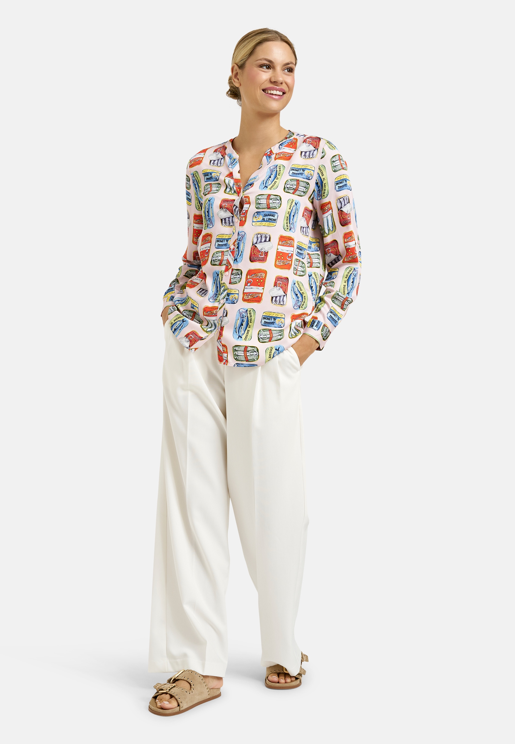 Milano Italy Langarmbluse mit All Over Print