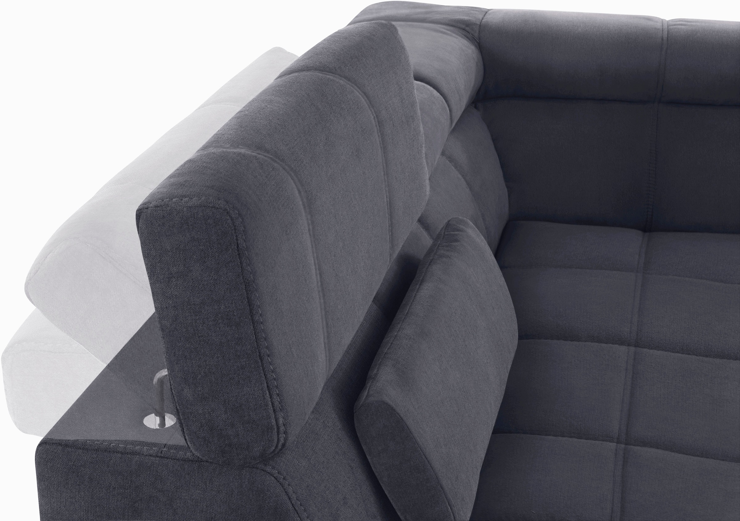 DOMO collection Wohnlandschaft »Brandon Sitzbelastung 140 kg, mit Nierenkissen, U-Form«, mit Kopfteilverstellung, wahlweise Sitztiefenverstellung, U-Form