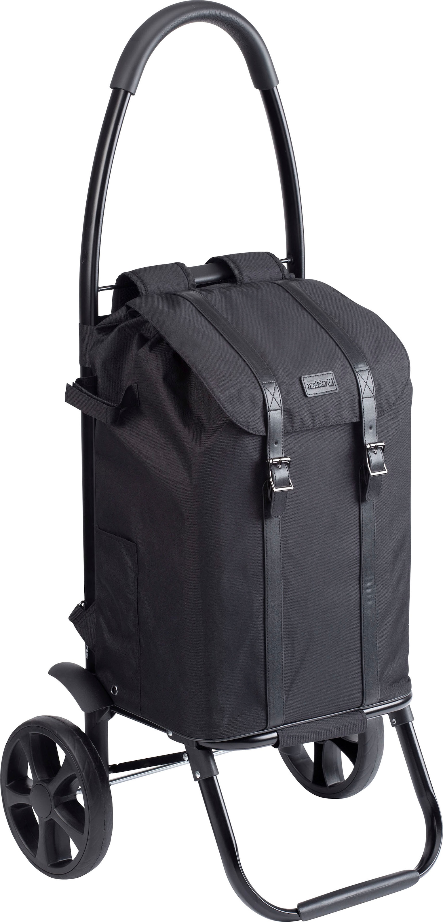 meister Einkaufstrolley "Black Edition - Separater", 45 Liter, Einkaufstrolley und Rucksack in einem