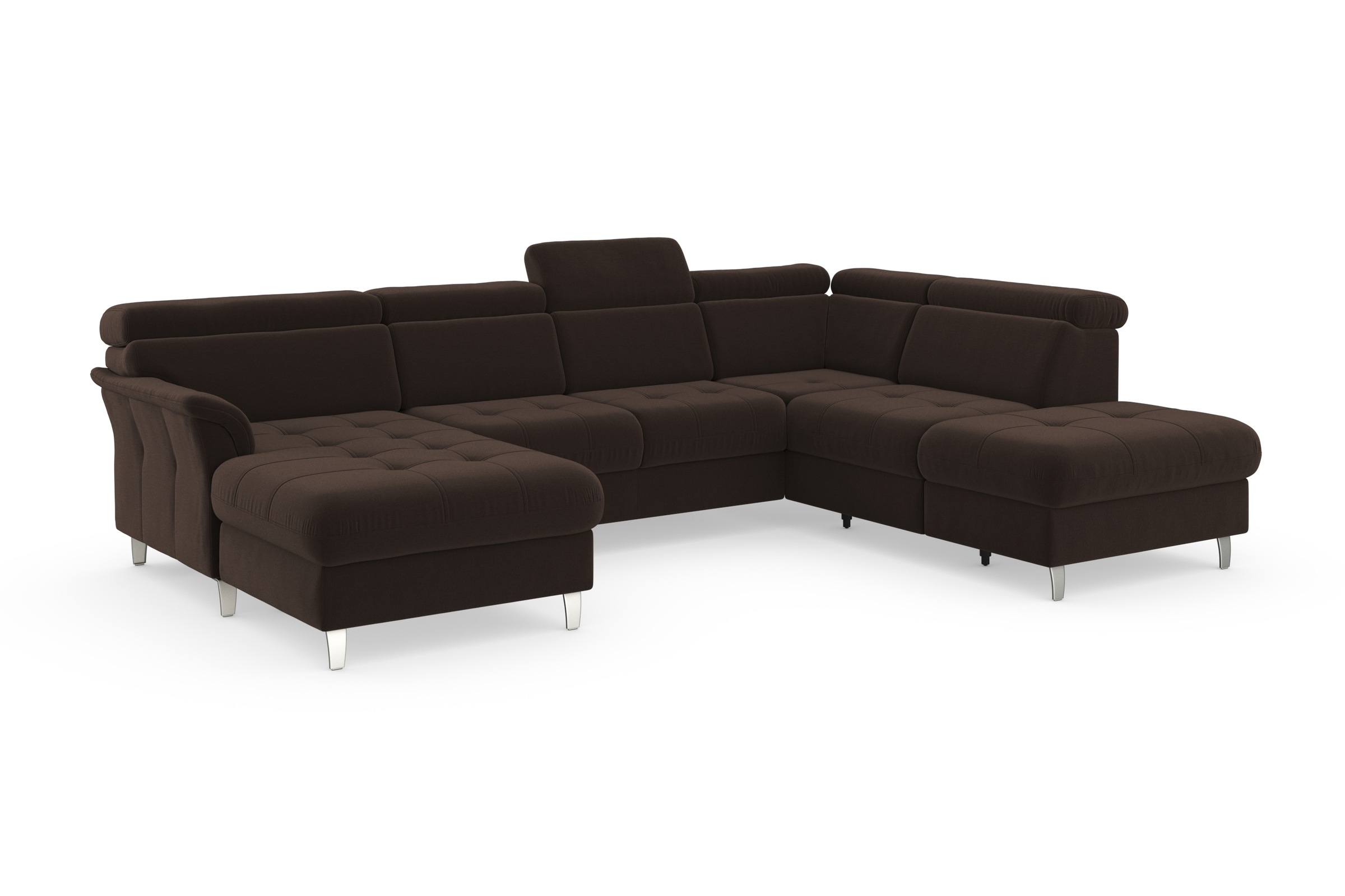 sit&more Wohnlandschaft »Marano U-Form«, inklusive Kopfteilverstellung, wahlweise mit Bettfunktion, Bettkasten