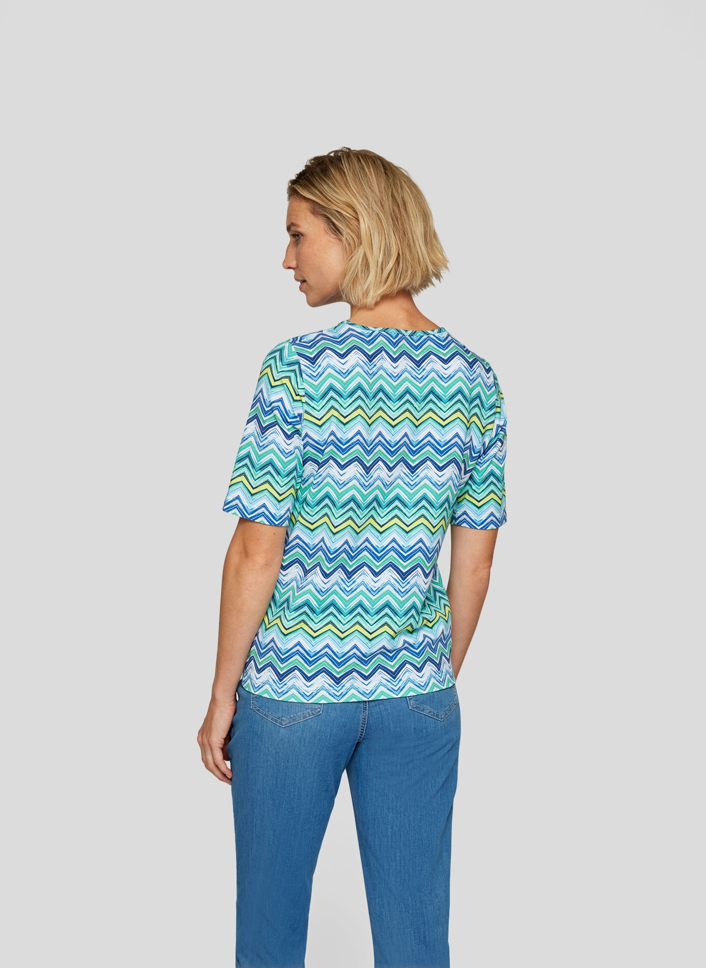 Rabe Rundhalsshirt, halbarm, mit grafischen Muster günstig online kaufen