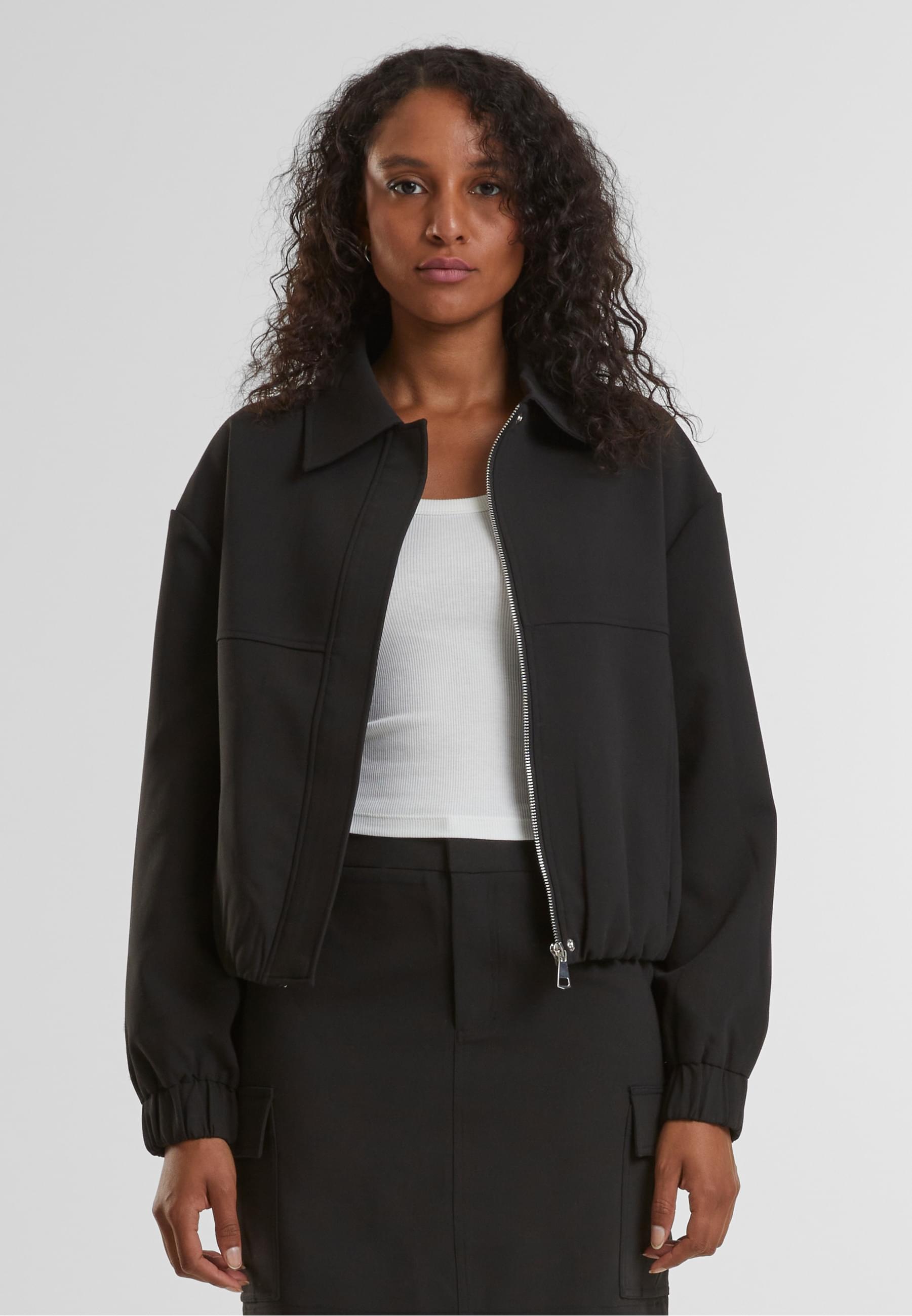 URBAN CLASSICS Allwetterjacke »Urban Classics Ladies Short Blouson«, (1 St.), ohne Kapuze