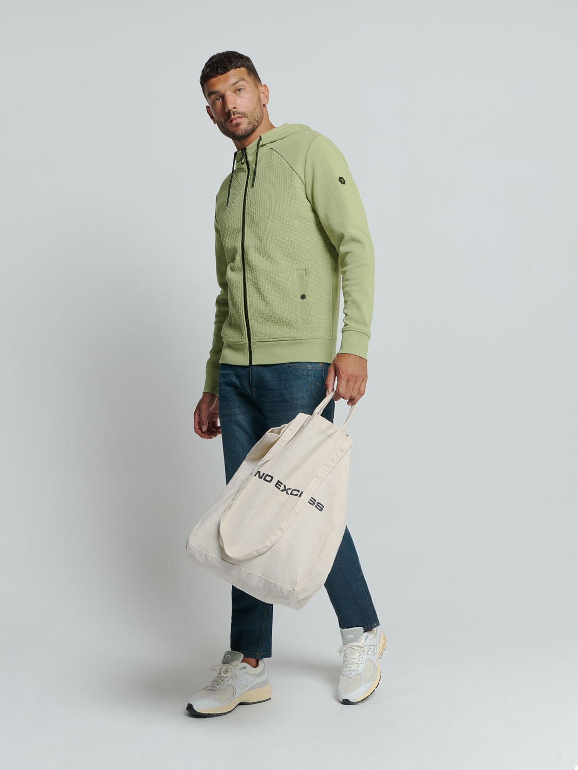 NO EXCESS Sweater »No Excess Jacquard-Kapuzenweste Pullover«