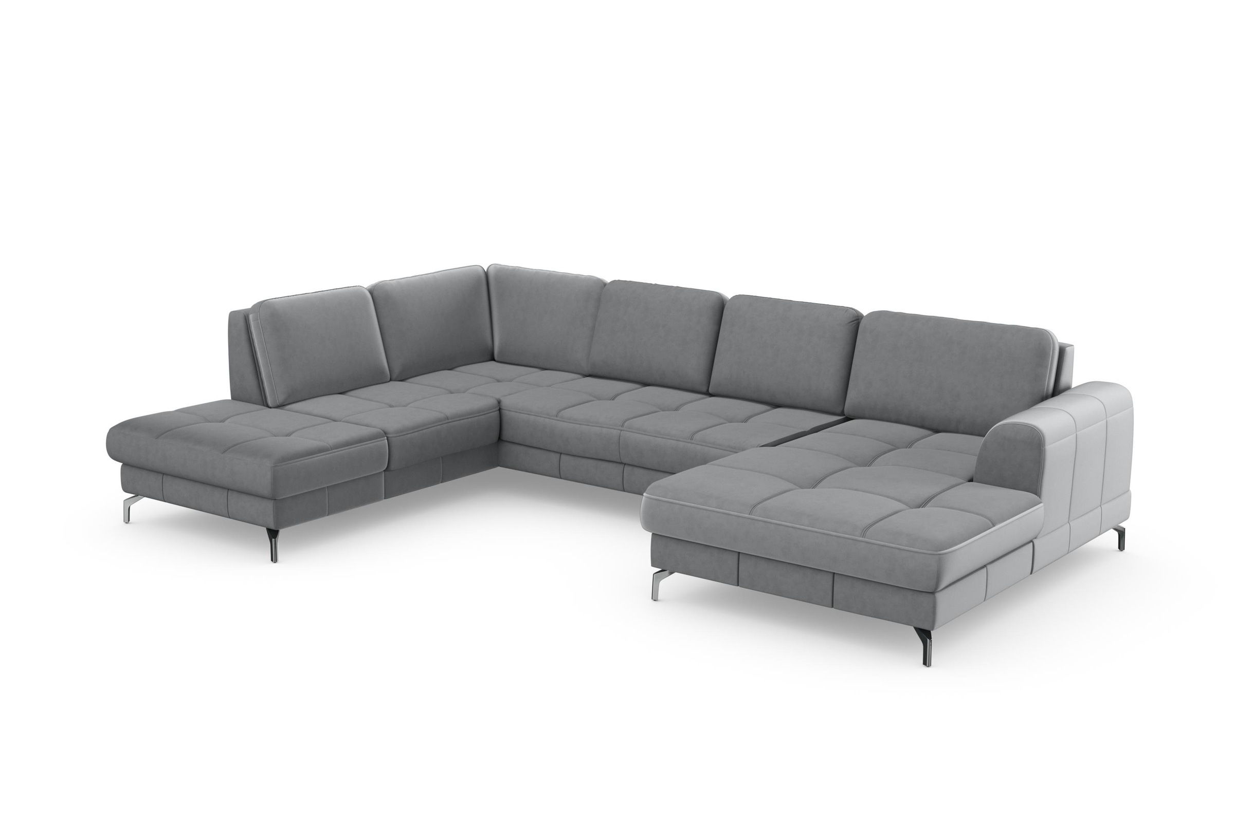 sit&more Wohnlandschaft »Bendigo U-Form«, inklusive Sitztiefenverstellung, Bodenfreiheit 12 cm, in 2 Fußfarben