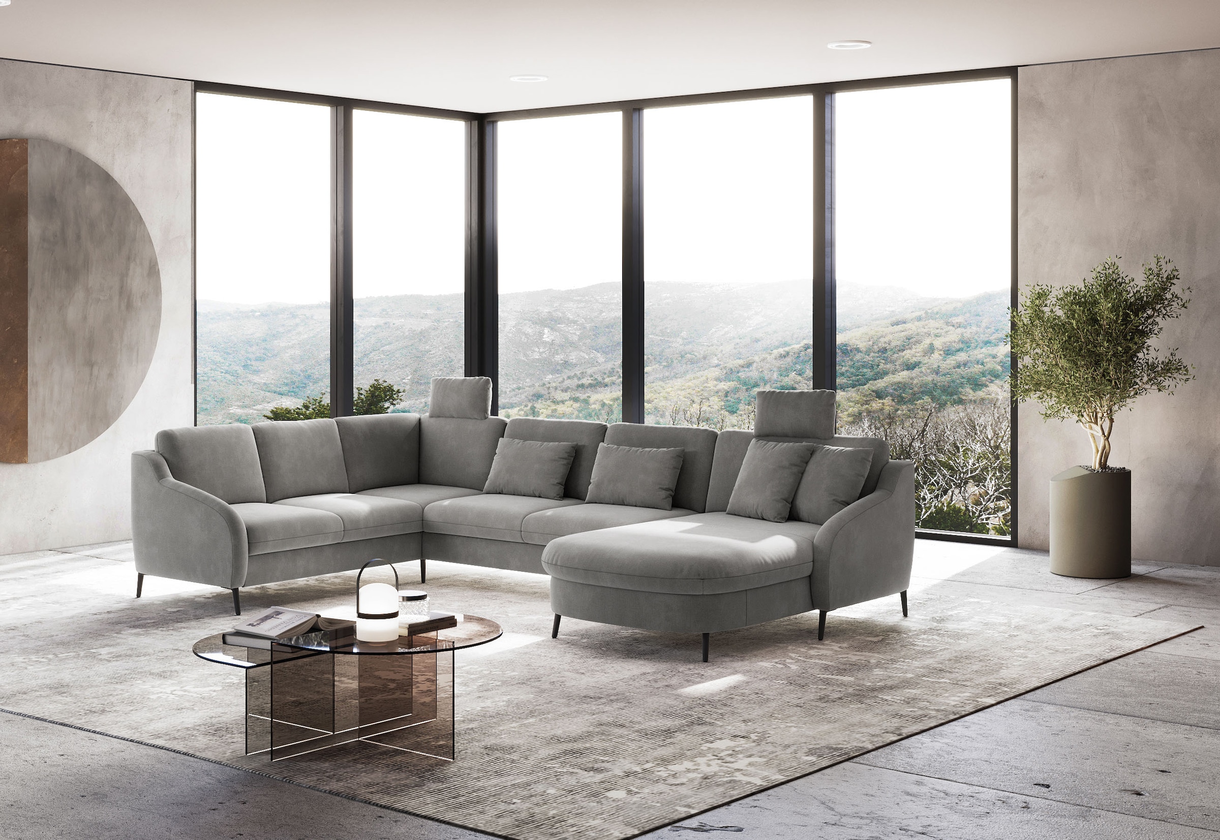 sit&more Wohnlandschaft »Soul U-Form«, wahlweise mit Bettfunktion und Bettkasten oder Schubkasten
