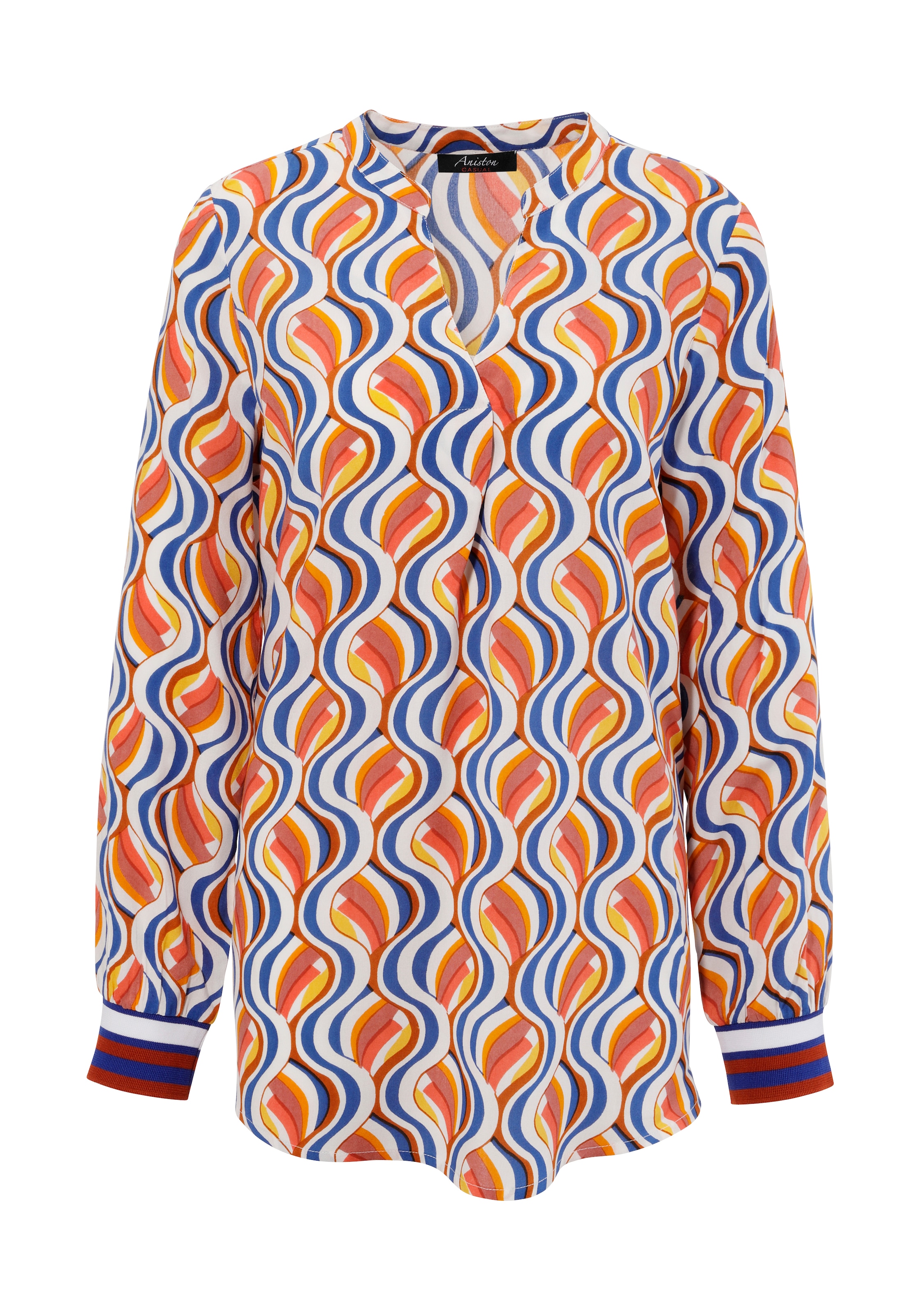 Aniston CASUAL Schlupfbluse, mit interessantem Retro-Muster