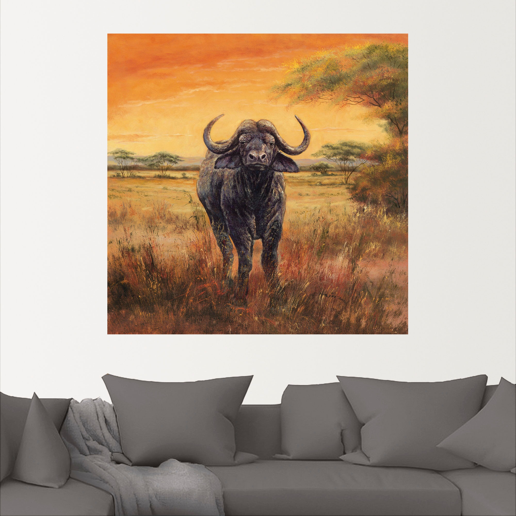 Wandbild oder als »Büffel«, | versch. Wildtiere, (1 Alubild, Leinwandbild, Poster kaufen Artland Wandaufkleber St.), BAUR in Größen