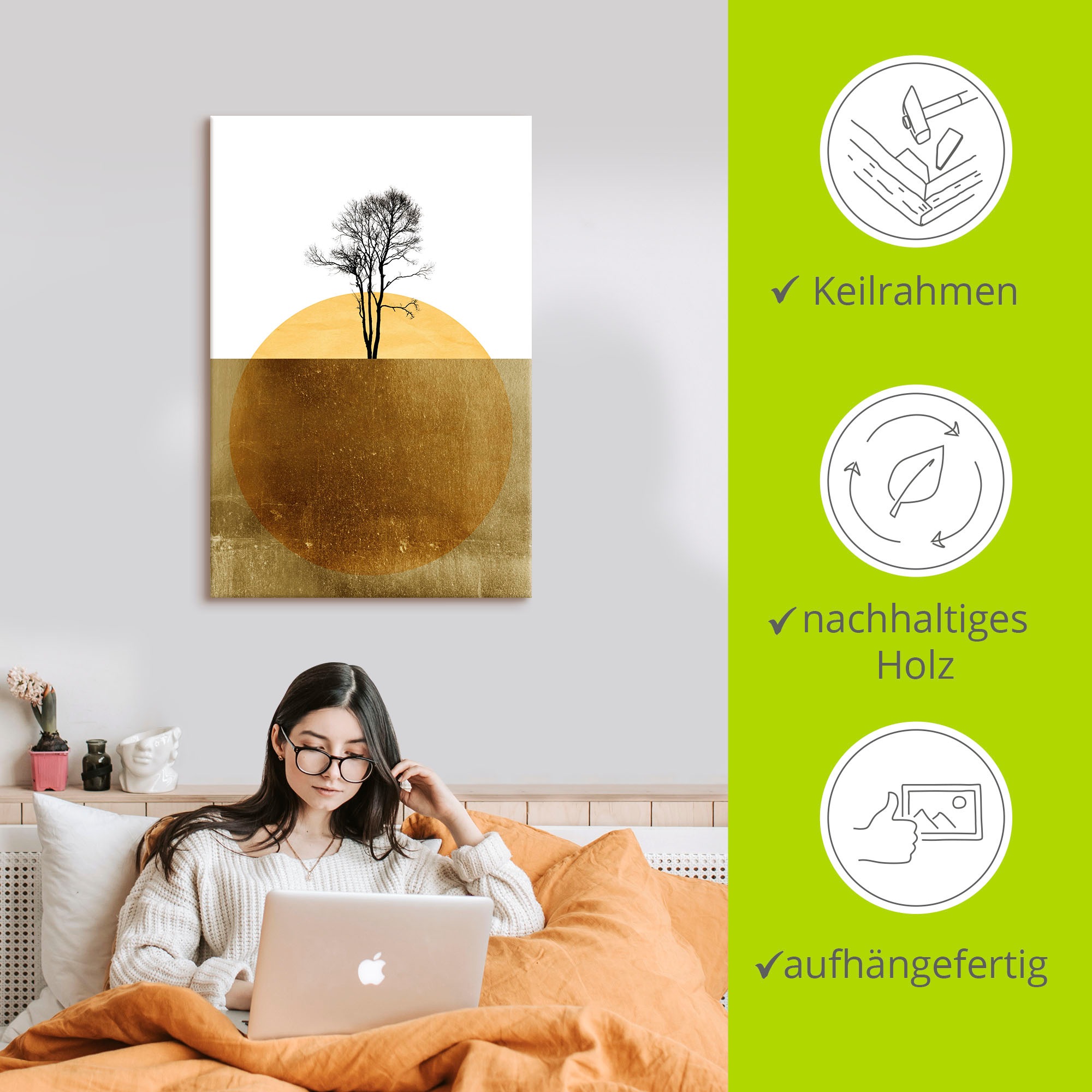 Artland Wandbild »Goldener Ozean« Meer Bilder 1 Stk. tlg. als Alubild, Outdoorbild, Leinwandbild, Poster in verschied. Größen