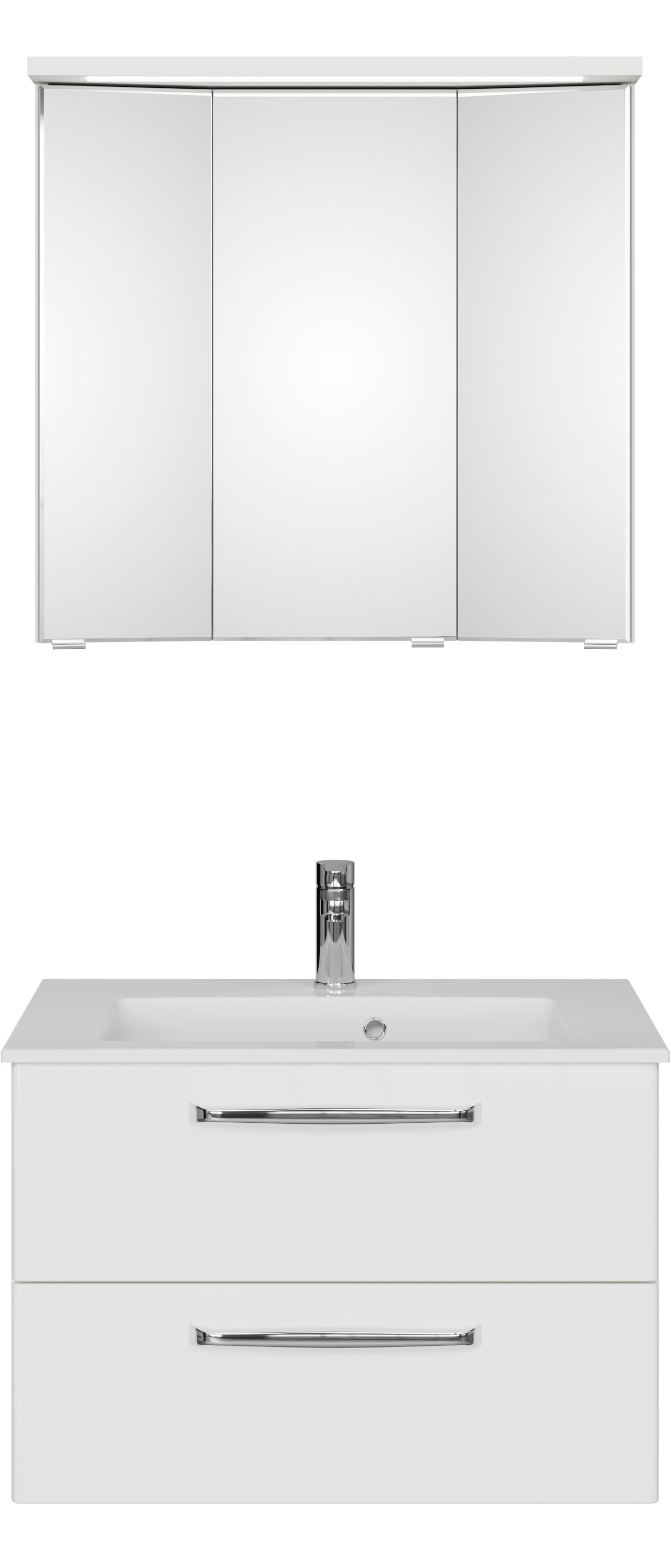 Thumbnail - Saphir Badmöbel-Set "Trentino 2-teilig Mineralmarmor-Waschtisch mit LED-Spiegelschrank" 3 Stk. tlg.