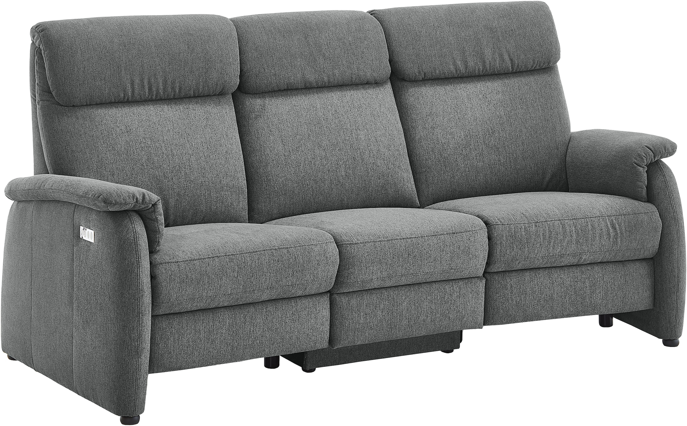 Home affaire Polstergarnitur »Turin, 2,5- & 3-Sitzer mit elektrischer Relaxfunktion« Set, 3-Sitzer mit Tischelement inkl. USB-Ladestation & Steckdose, 4 tlg. tlg. inkl. Tisch, USB & Steckdose, Federkern & pflegeleichtem Bezug