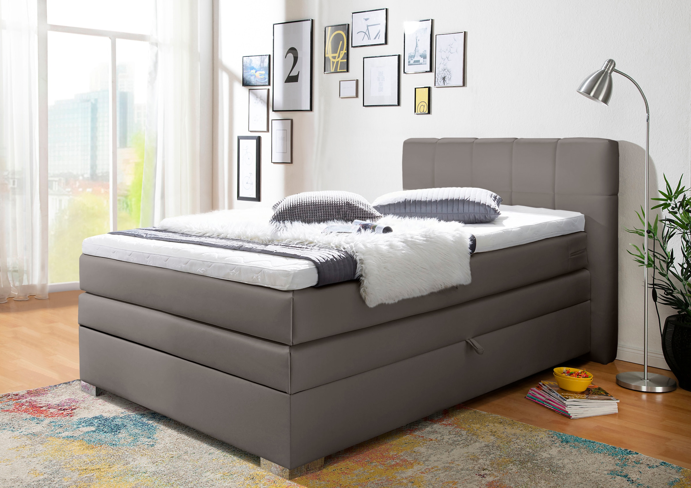 Home affaire Boxspringbett "Airdrie" inkl. Bettkasten und Topper