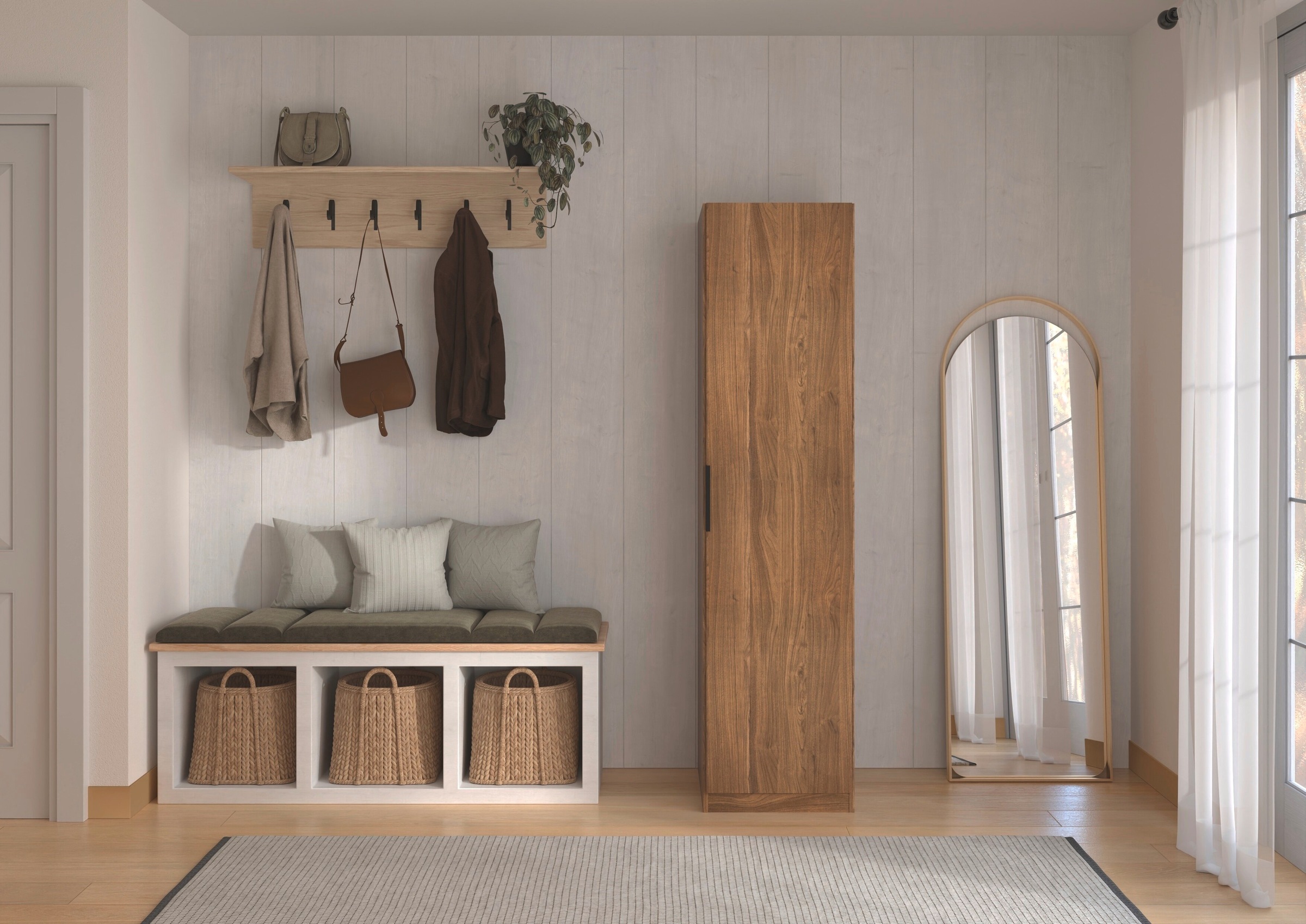 OTTO home Kleiderschrank »Schrank Möbel Schlafzimmer Garderobe Kinderzimmer WELTNEUHEIT NYLLA« PATENTIERTES SCHNELLMONTAGESYSTEM schwarzer Griff MADE IN GERMANY