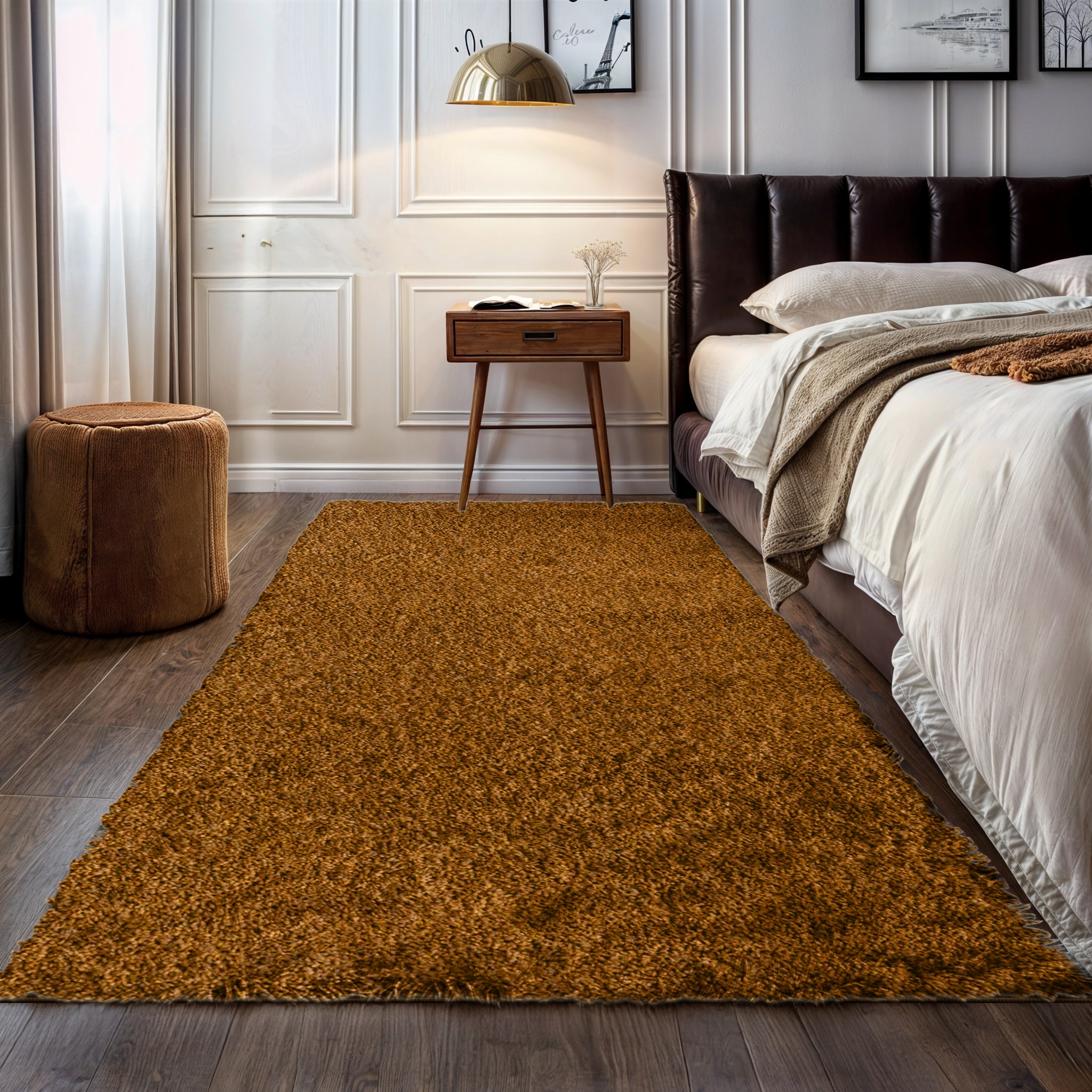 Hochflor-Teppich OTTO HOME "Banji", gold (goldgelb), B:120cm H:37mm L:180cm, Polypropylen (PP), Teppiche, Uni Farben, weich und flauschig, auch als Läufer & in rund erhältlich