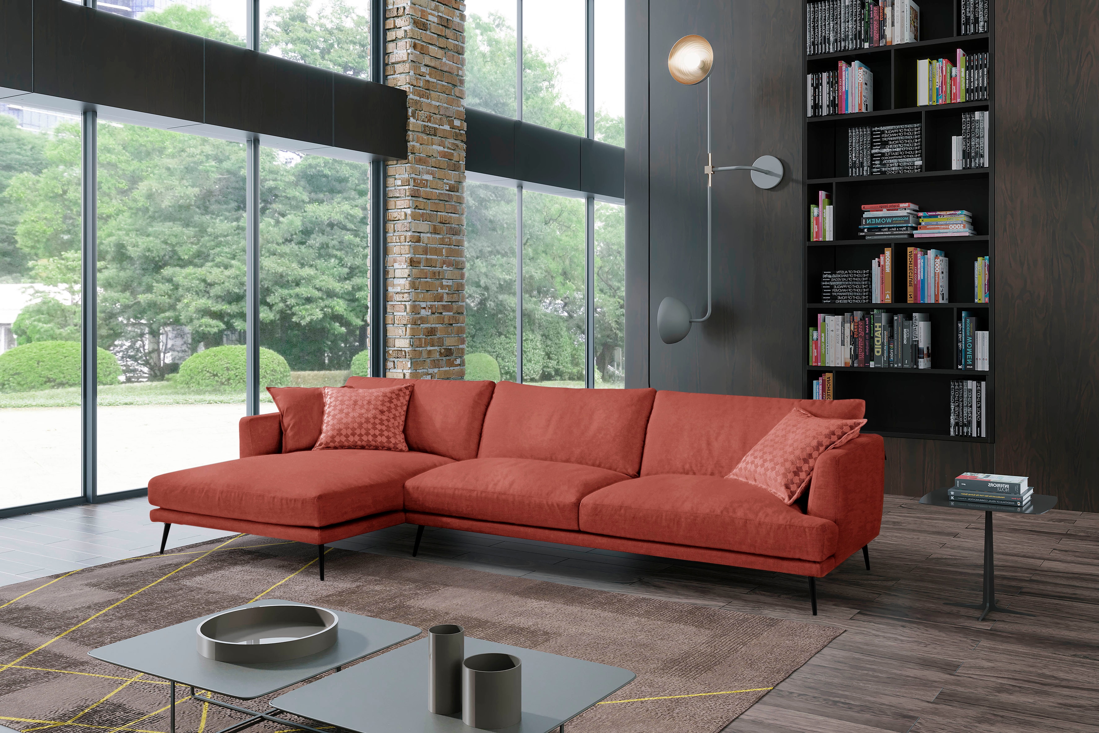 Egoitaliano Ecksofa "Sophia, Designsofa mit extrakomfortablem Sitzkomfort, Breite 274cm" mit Daunenfederung, L-Form