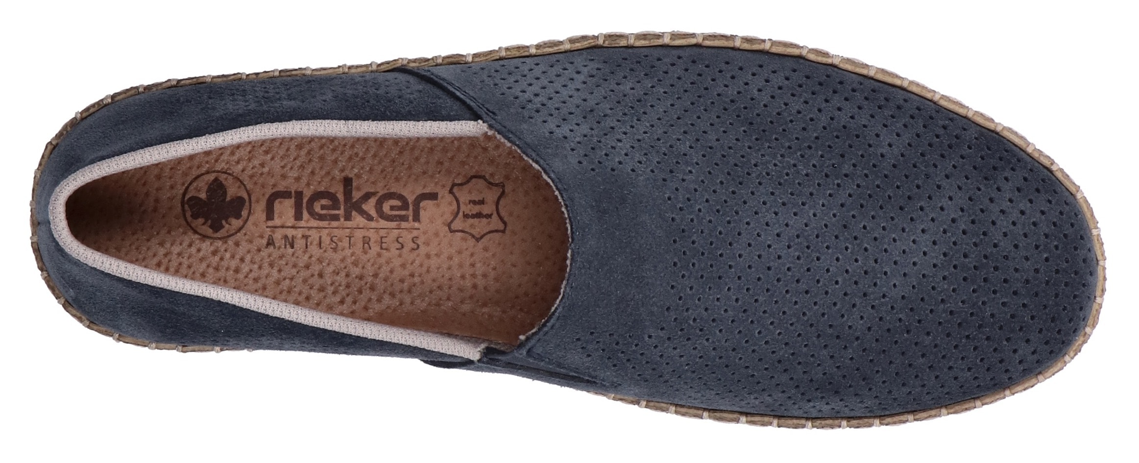 Rieker Slipper, Schlupfschuh, Casual-Slipper, Mokassin mit Perforation