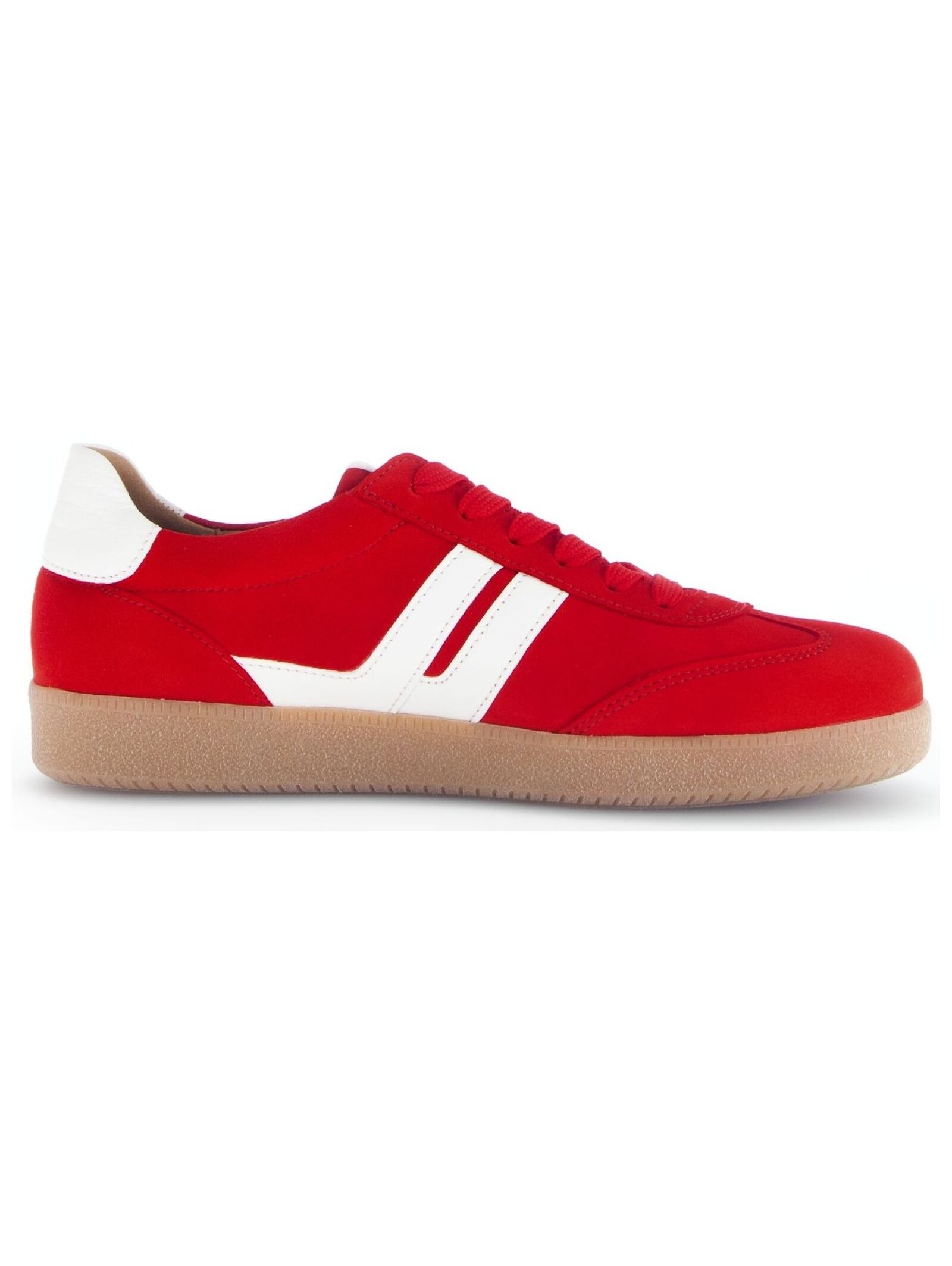 Sneaker GABOR "Gabor Sneaker Nappaleder", Damen, Gr. 40,5, weiß (rot, weiß), Nappaleder, Schuhe Sneaker 3