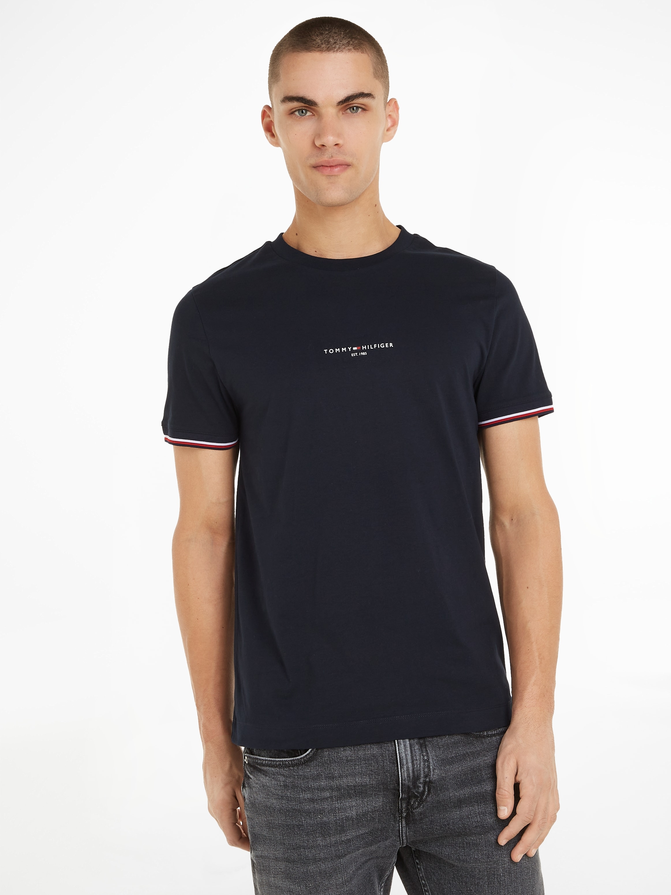 Tommy Hilfiger T-Shirt "TOMMY LOGO TIPPED TEE" günstig online kaufen